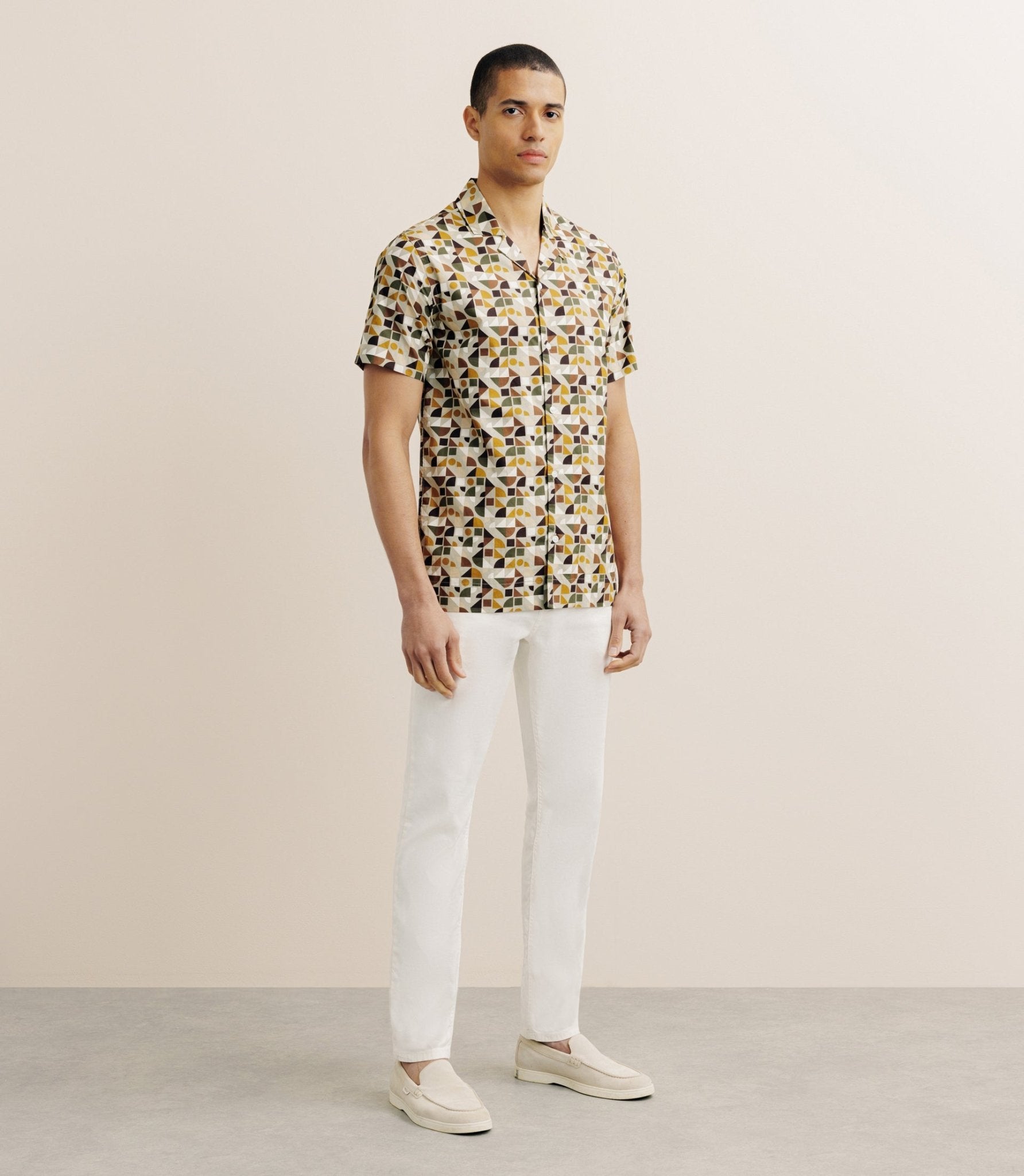 Chemise imprimée beige - IZAC