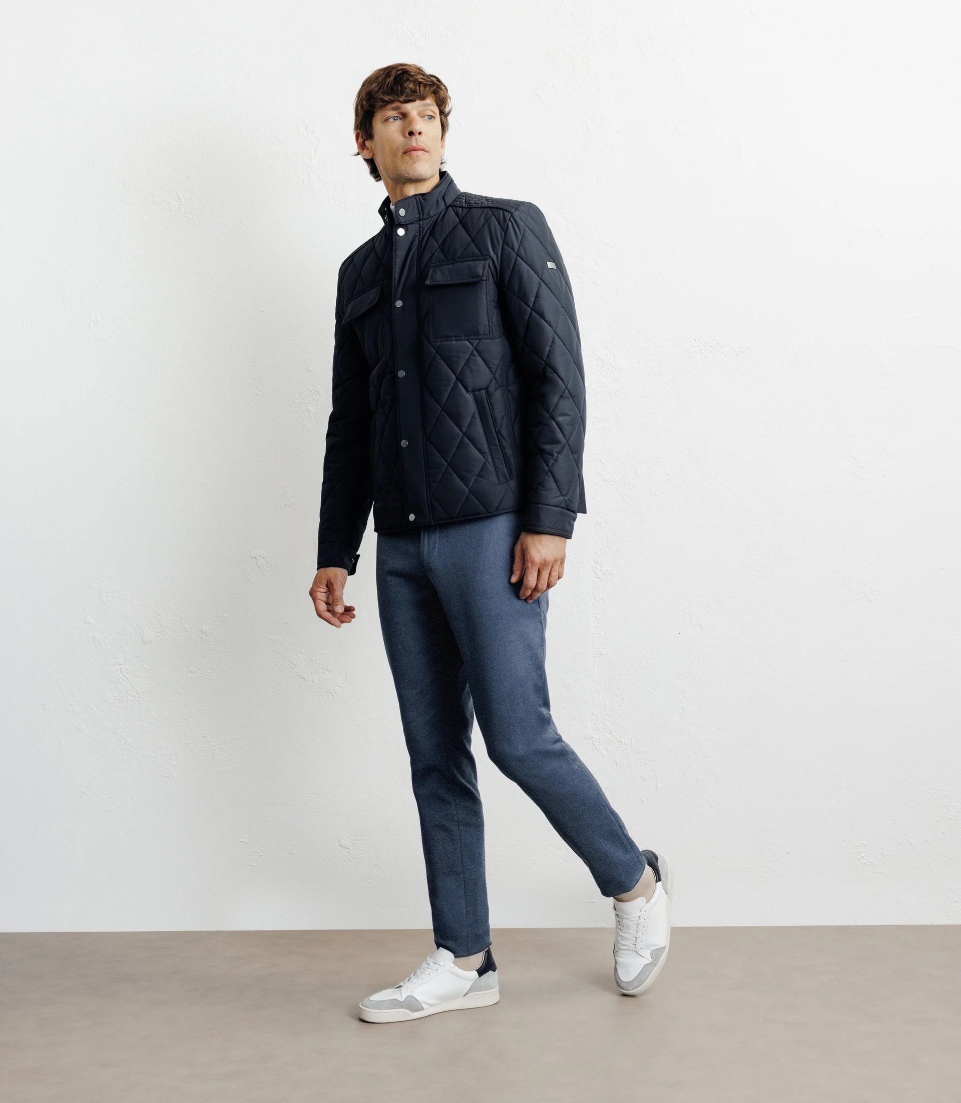 Blouson col chemise marine - IZAC