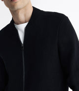 Pull gilet zippé col teddy noir - IZAC