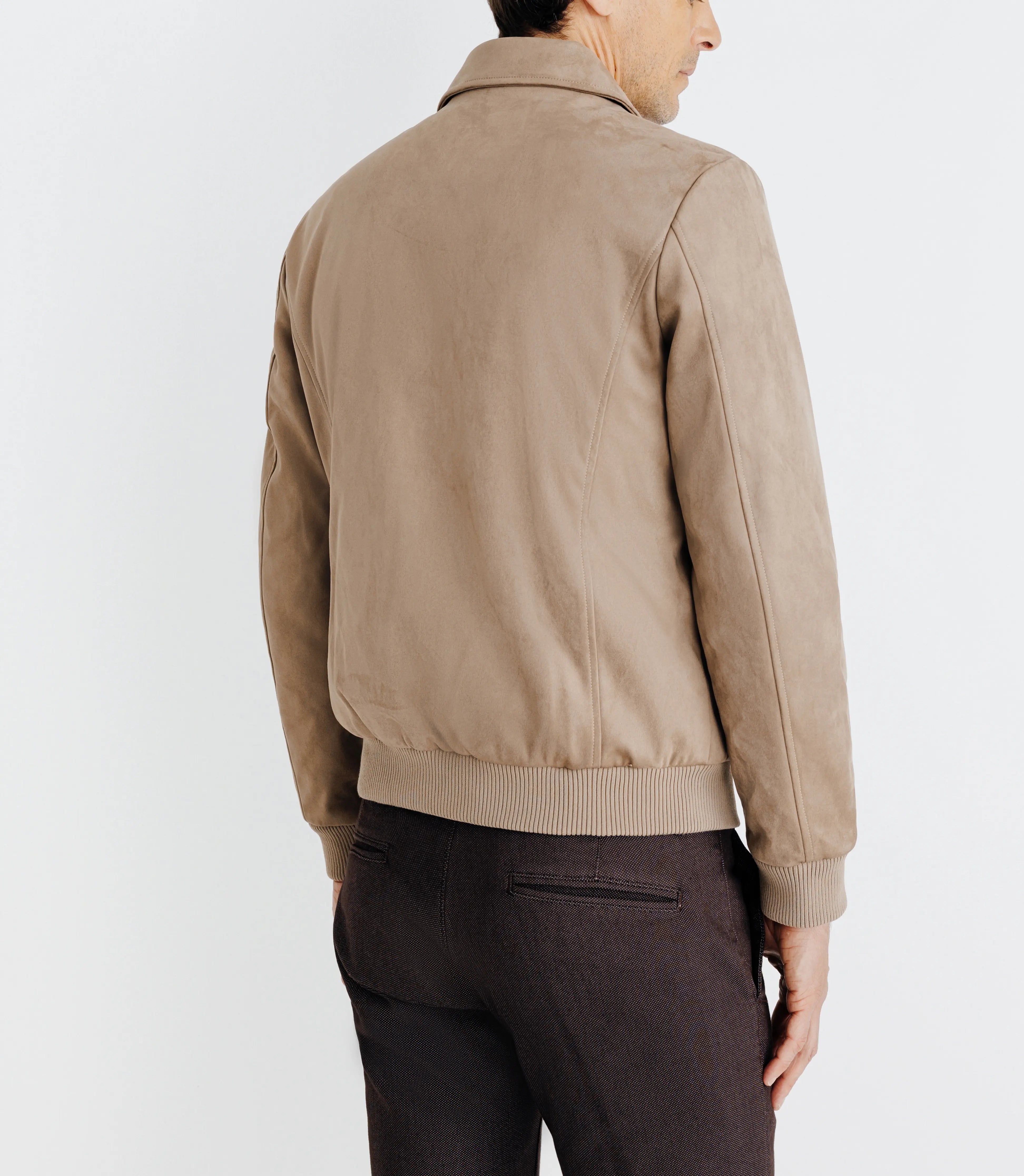 Blouson en suède taupe - IZAC