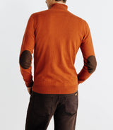 Pull coton/cachemire col zippé brique - IZAC