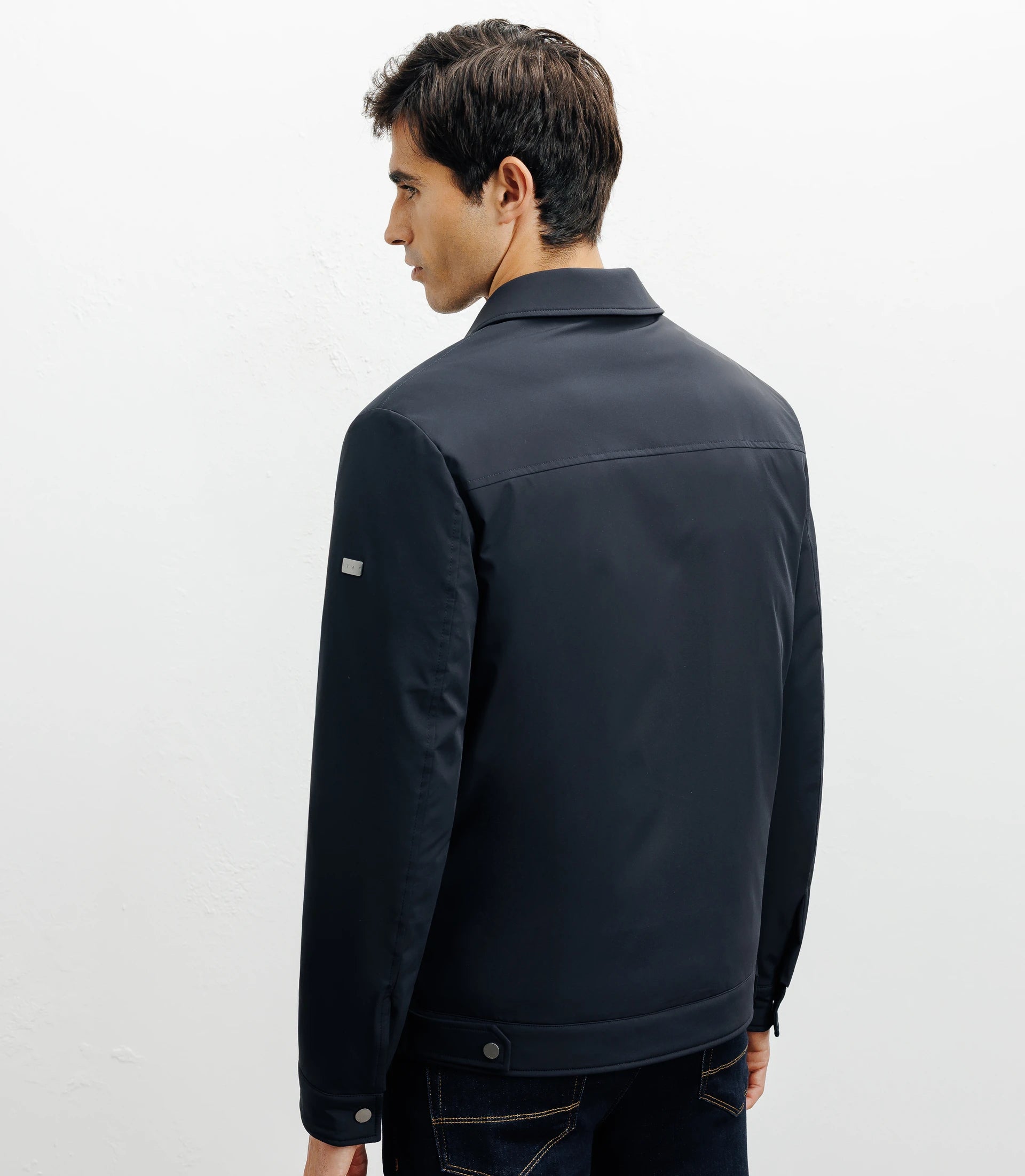 Blouson col chemise marine - IZAC