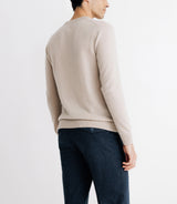 Pull col rond 100% cachemire beige - IZAC