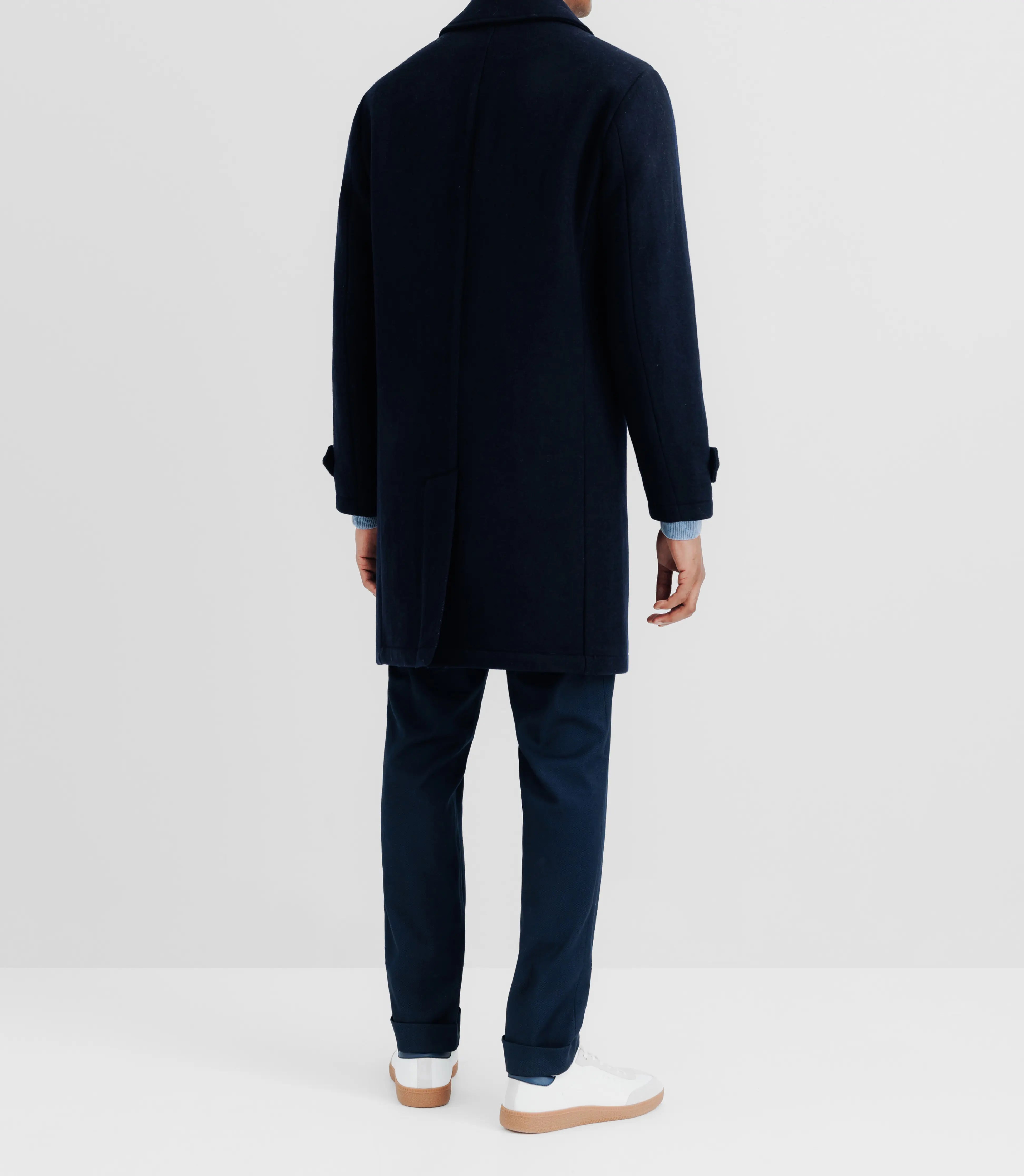 Manteau long droit marine - IZAC