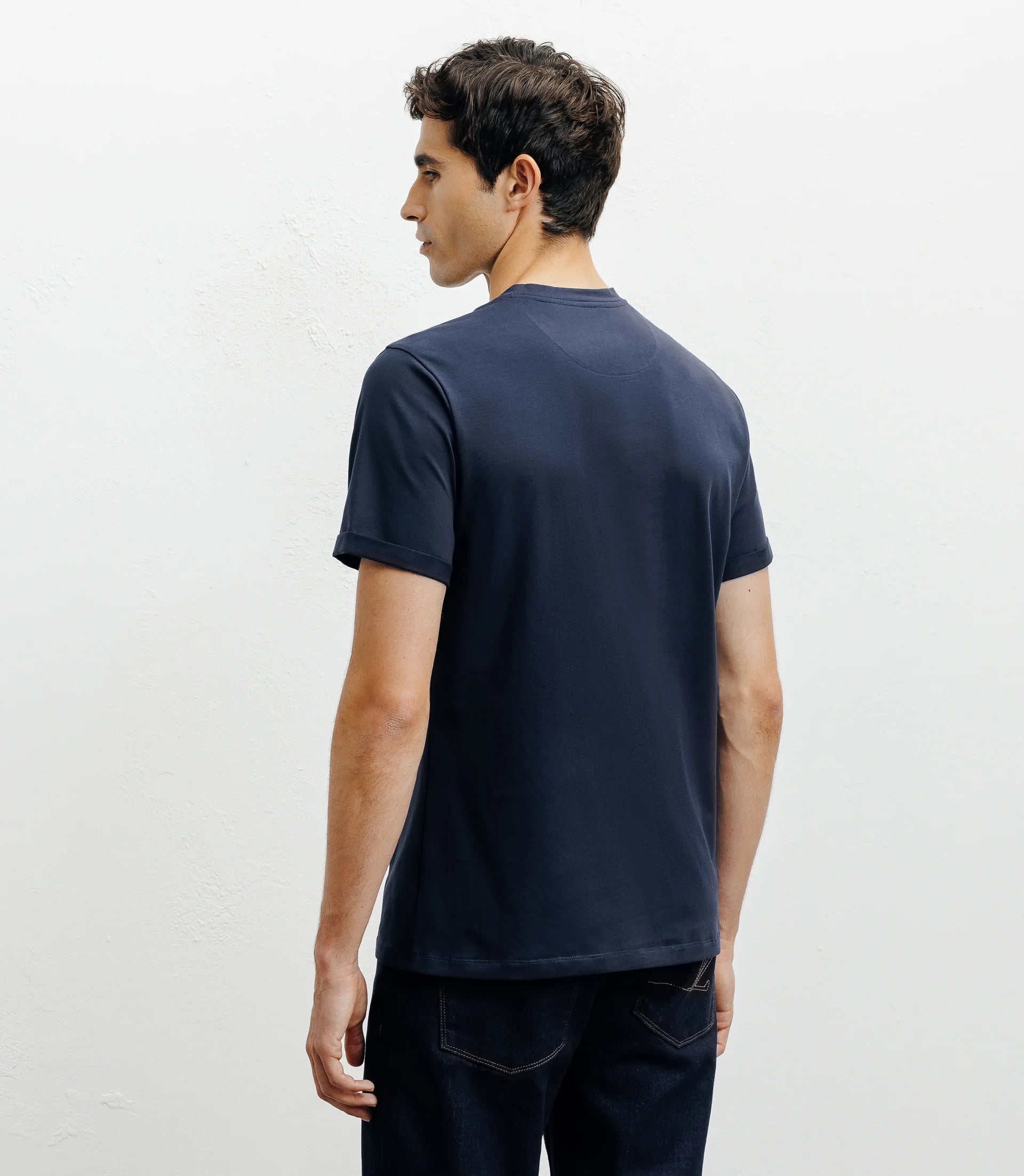 T-shirt col V basic marine - IZAC