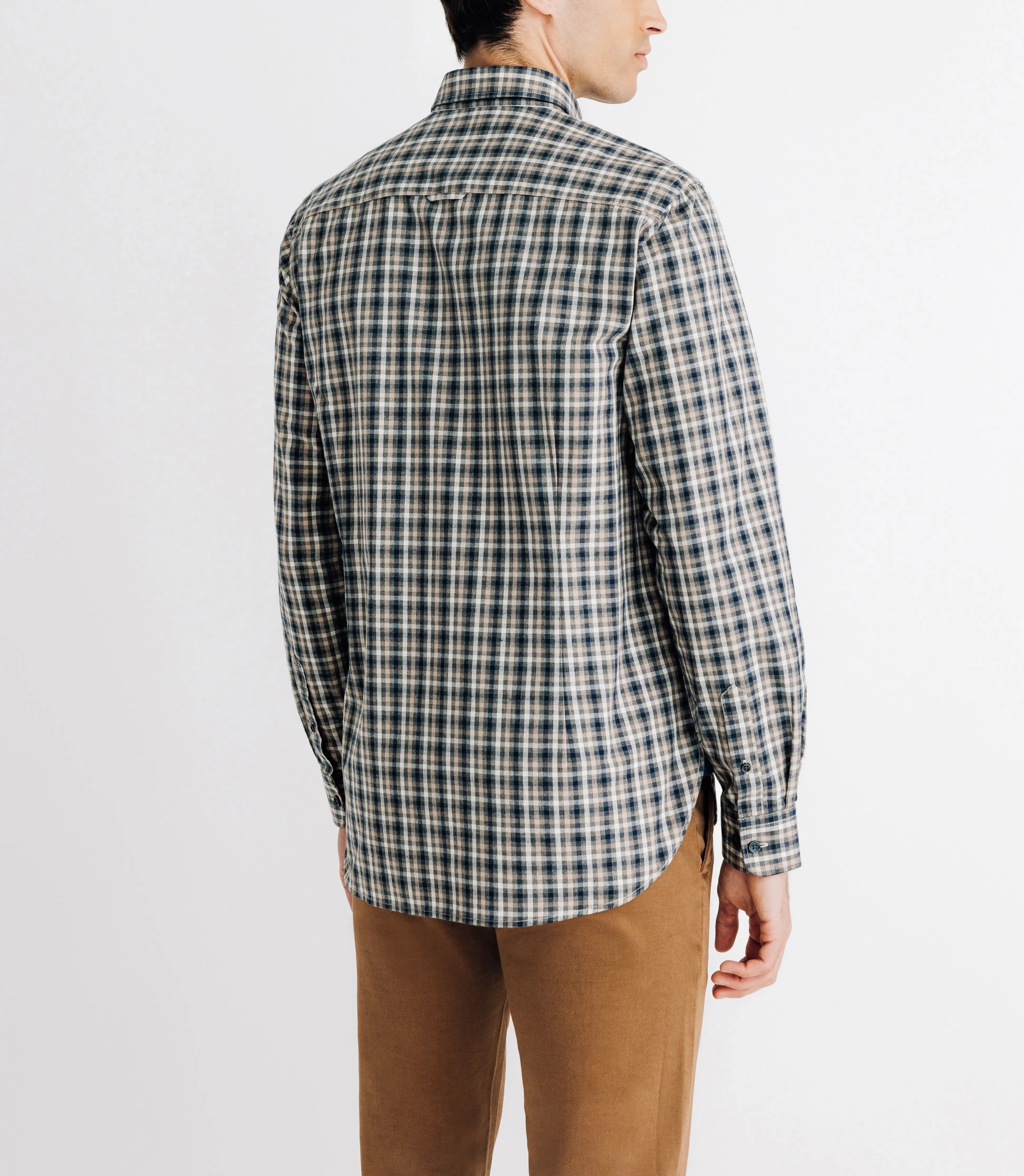 Chemise à petits carreaux beige - IZAC