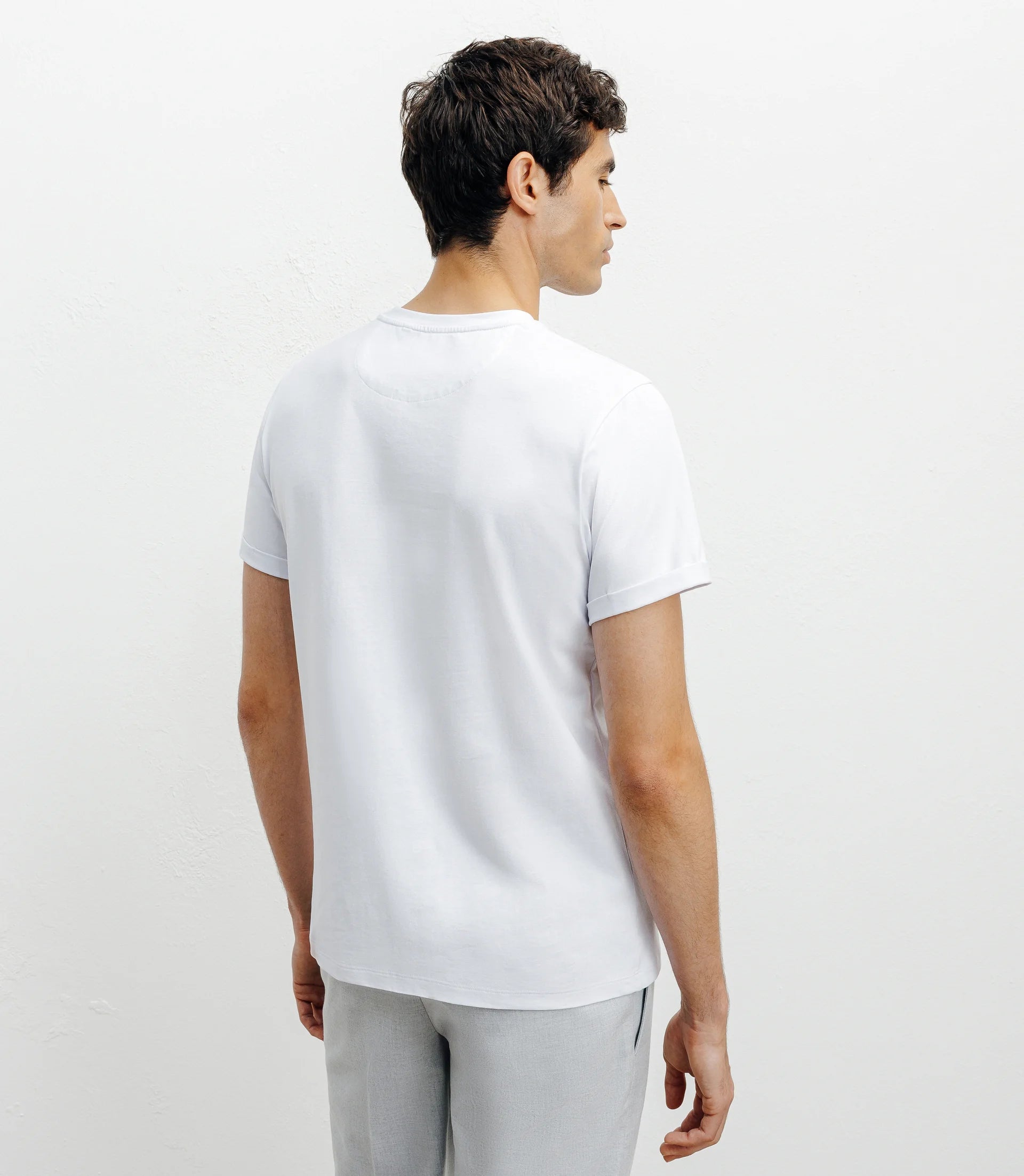 T-shirt col rond blanc - IZAC