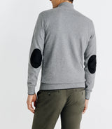 Pull coton/cachemire col zippé gris - IZAC