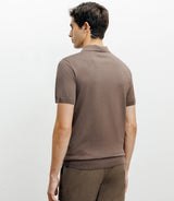 Polo col ouvert en maille chatain - IZAC