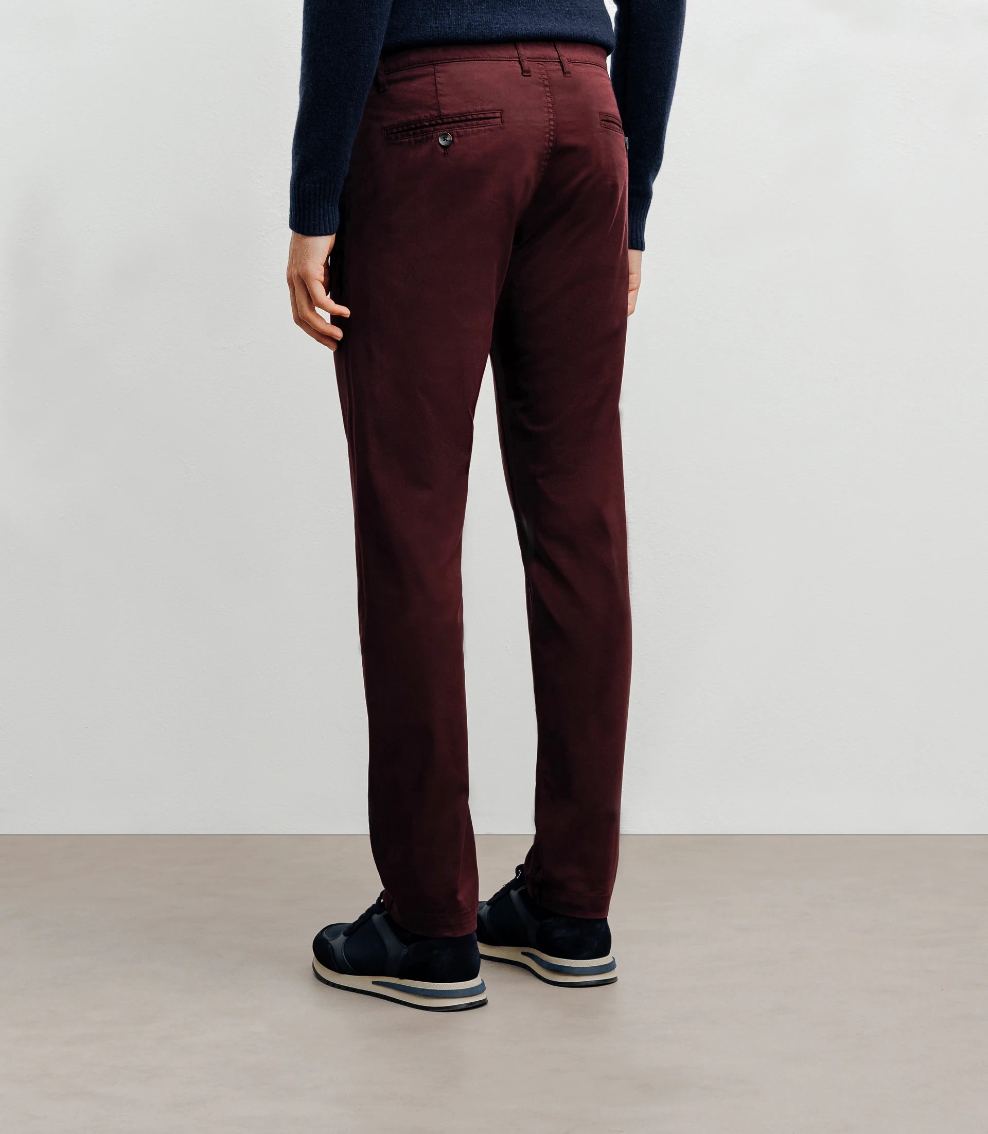 Pantalon coton stretch bordeaux - IZAC
