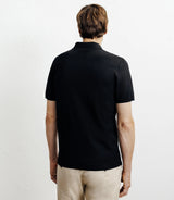 Polo col ouvert en maille noir - IZAC