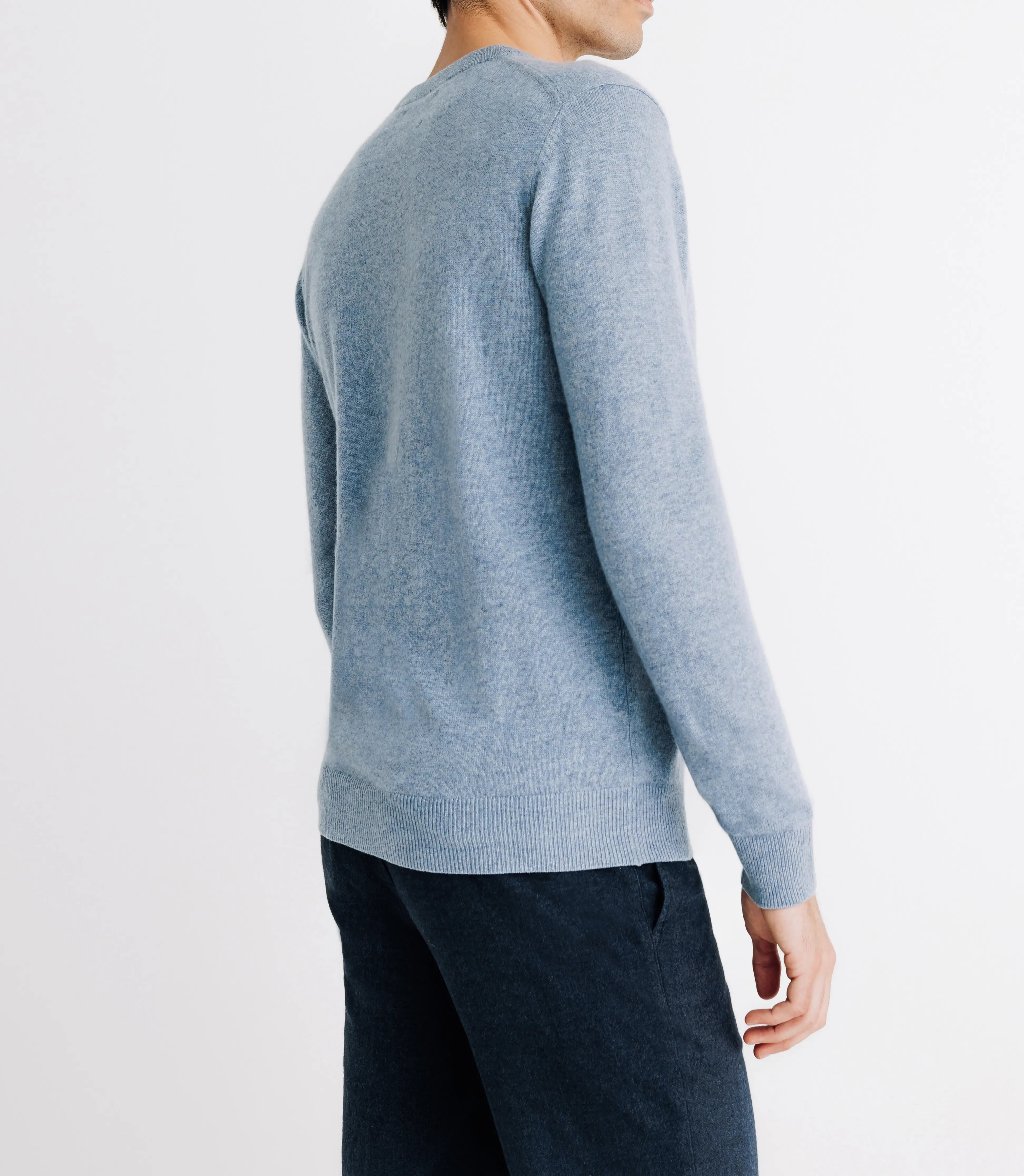 Pull col rond 100% cachemire indigo - IZAC