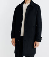 Manteau long droit noir - IZAC