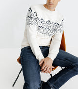 Pull en jacquard col rond écru - IZAC
