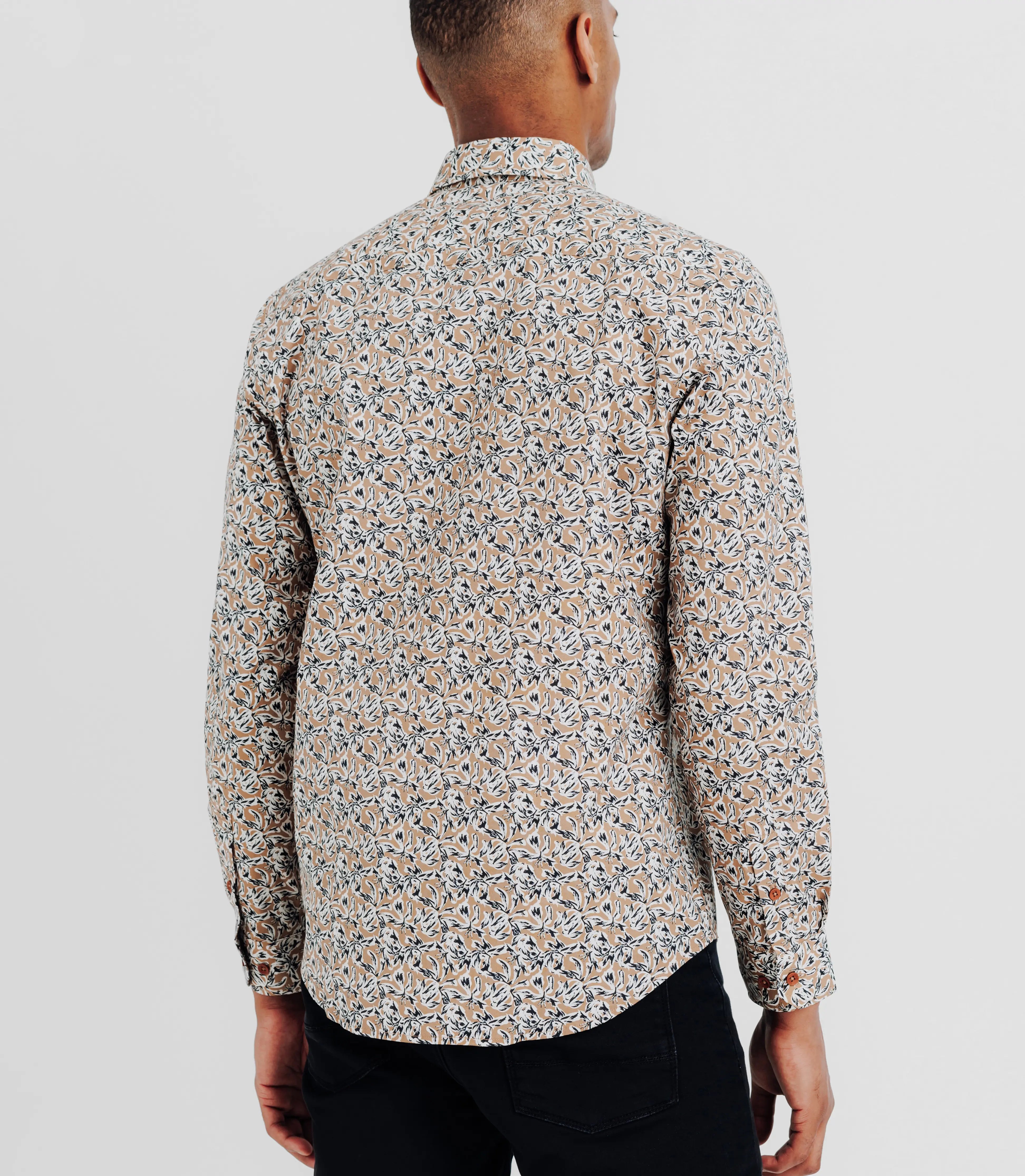 Chemise avec imprimé floral camel - IZAC