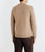Pull lambswool col rond camel - IZAC