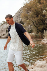 T-shirt à fleurs blanc - IZAC