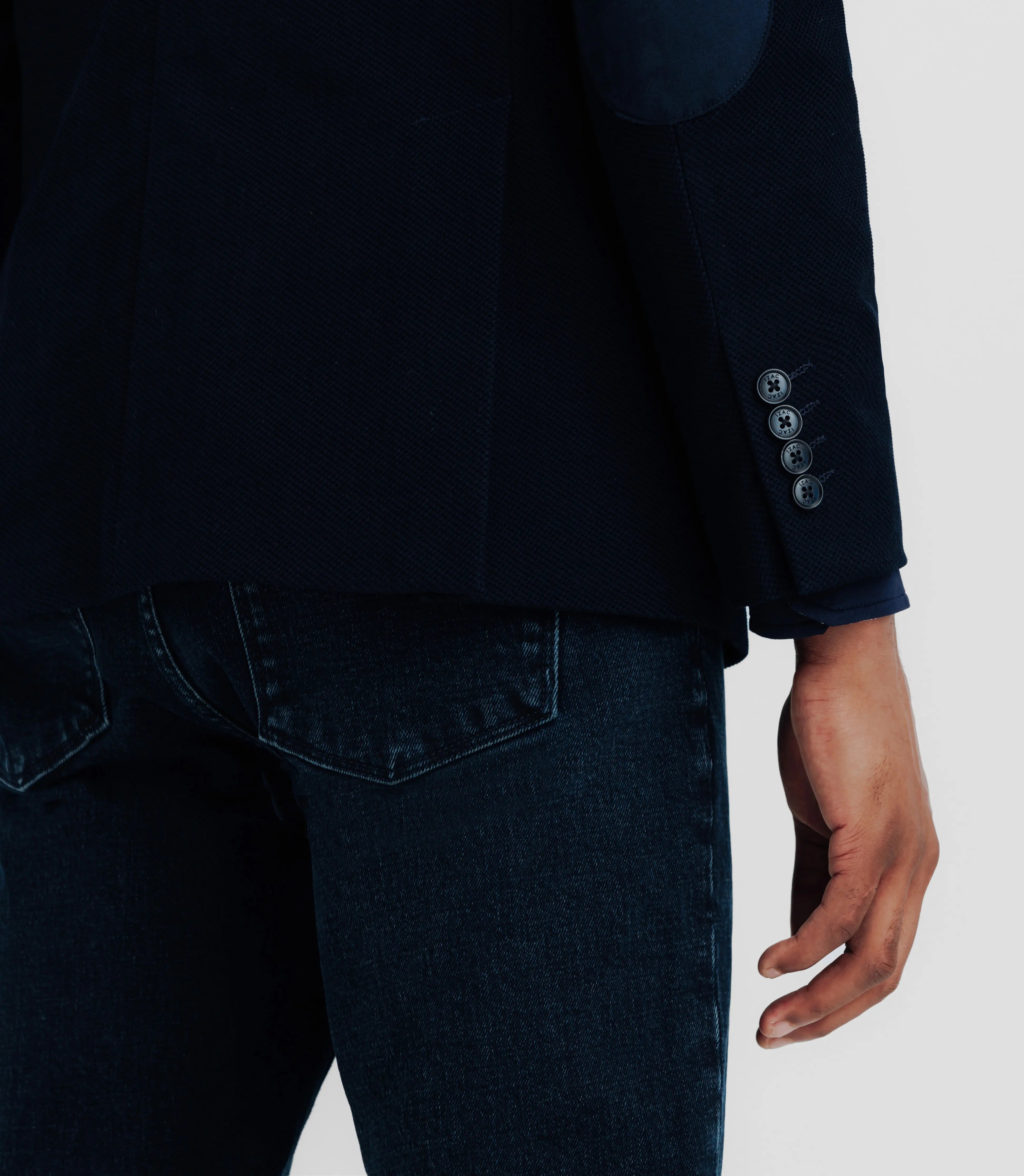 Veste en velours fantaisie marine - IZAC