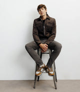 Blouson col chemise marron - IZAC