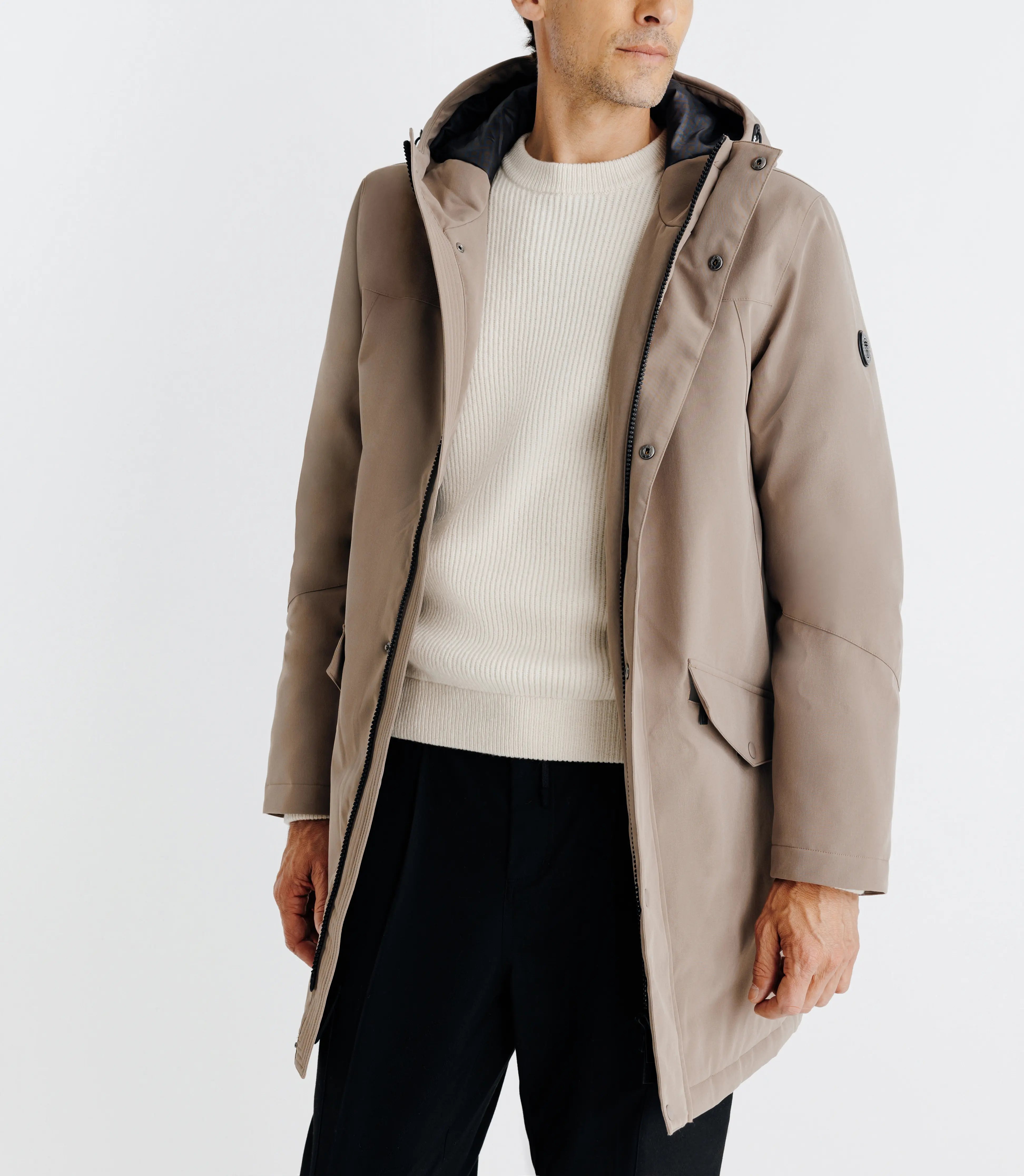 Parka à capuche taupe - IZAC