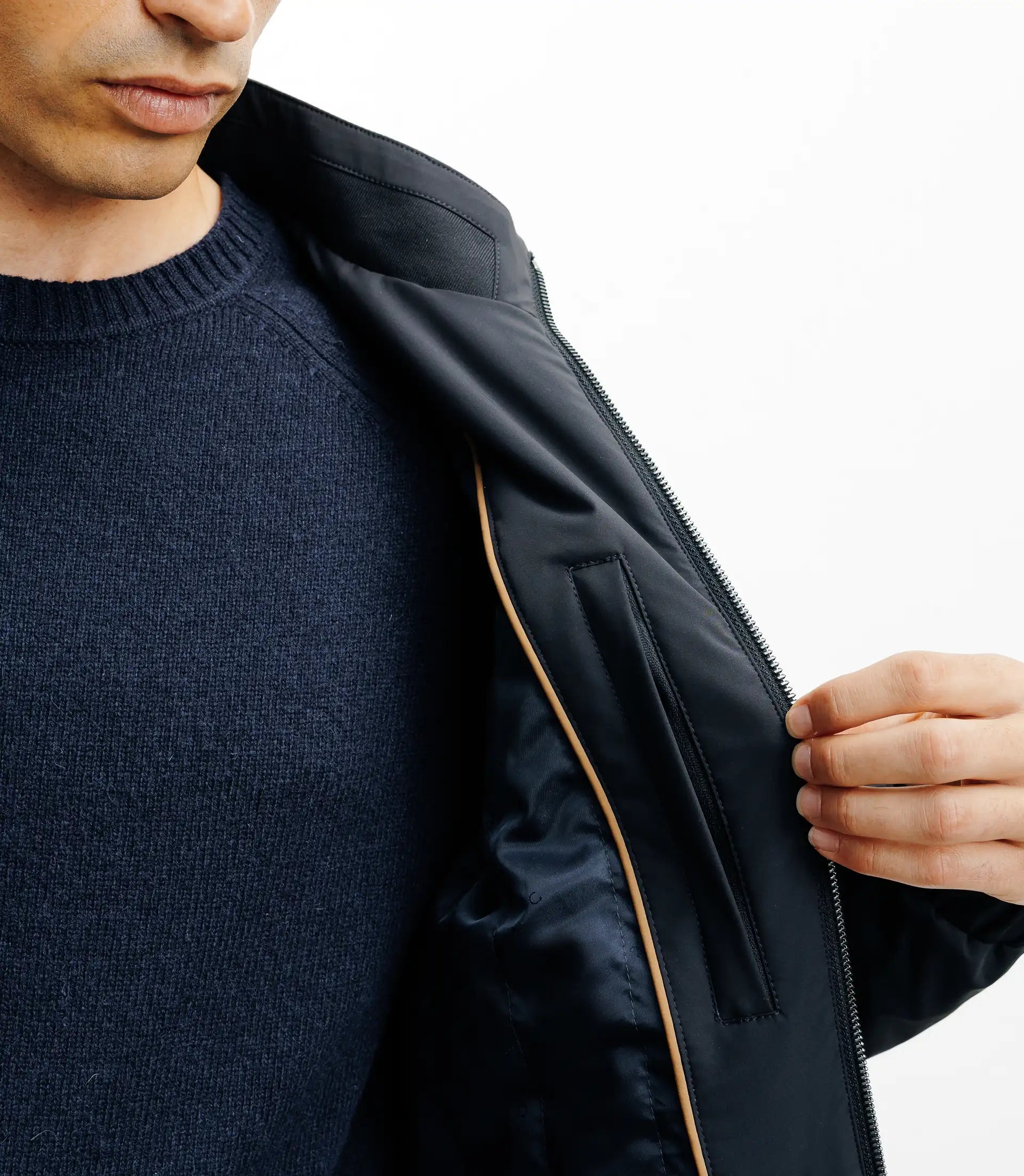 Blouson col chemise marine - IZAC