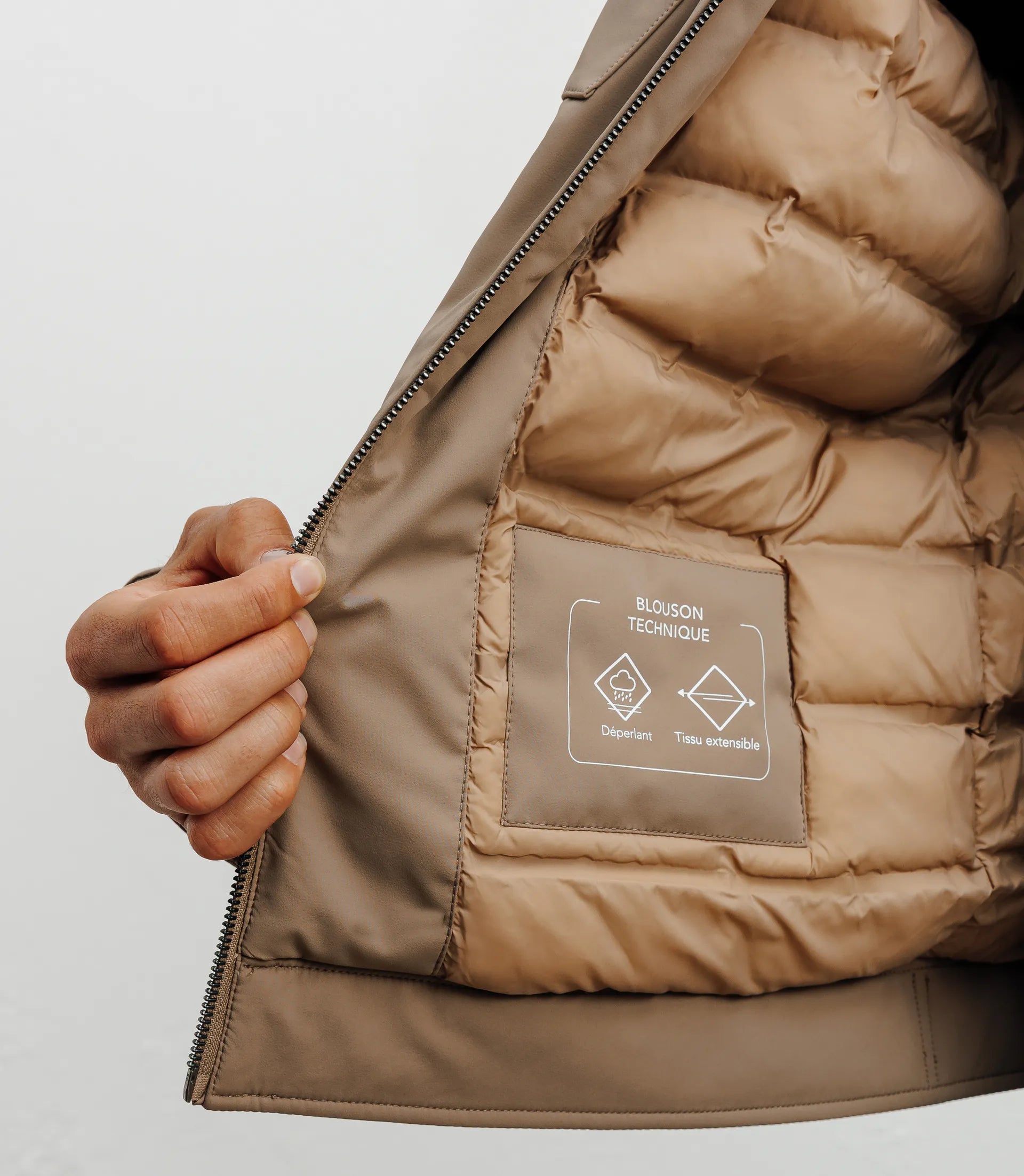 Blouson col chemise beige - IZAC