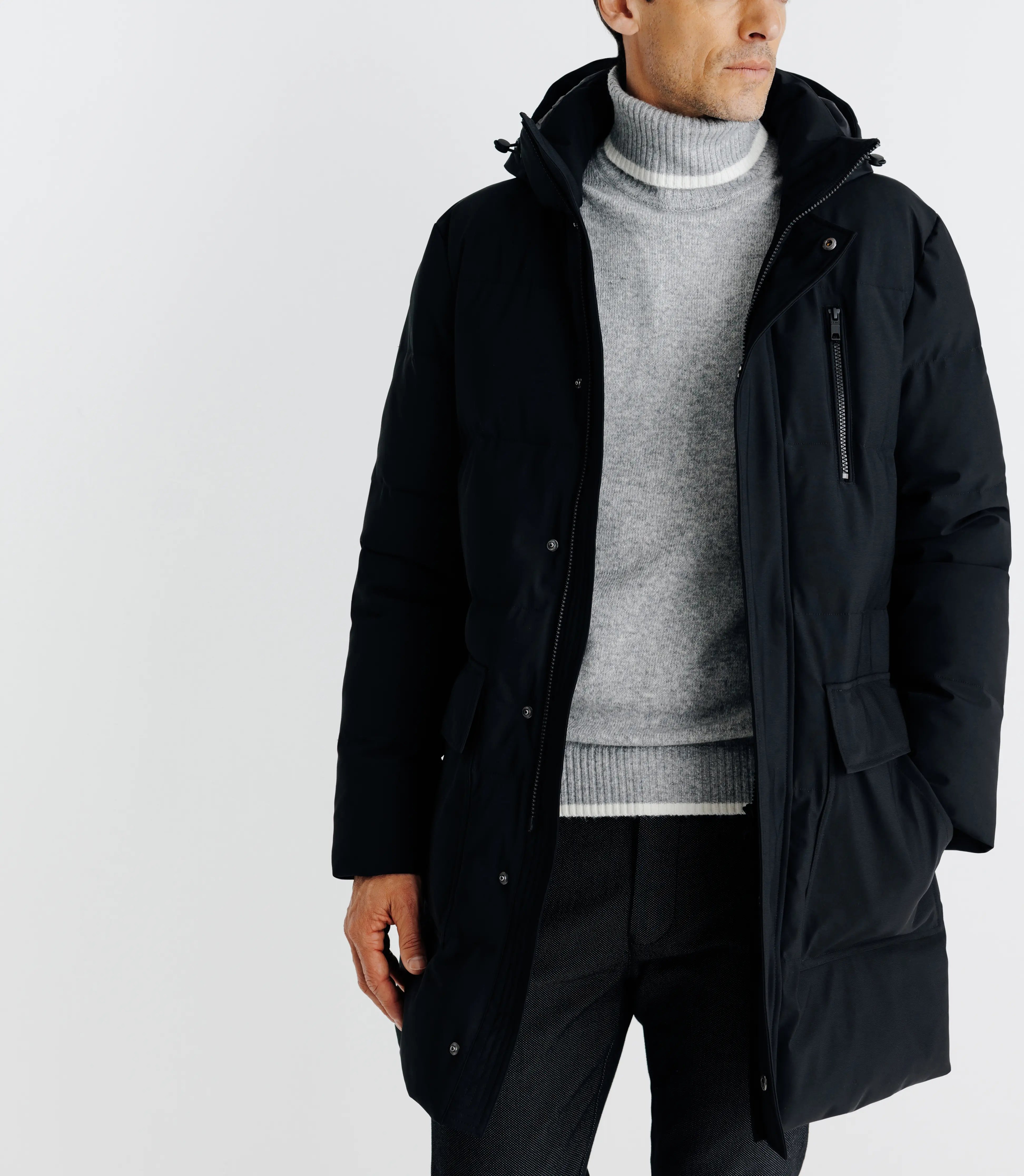 Parka longue noire - IZAC