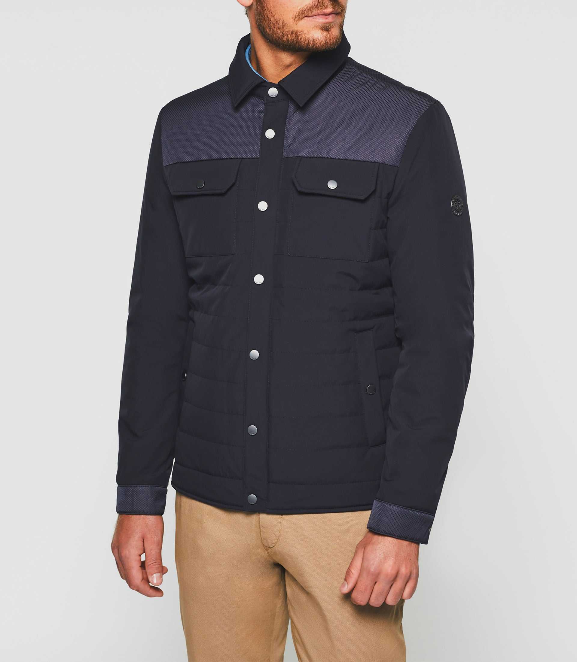 Surchemise bi - matière marine "Ross" - IZAC