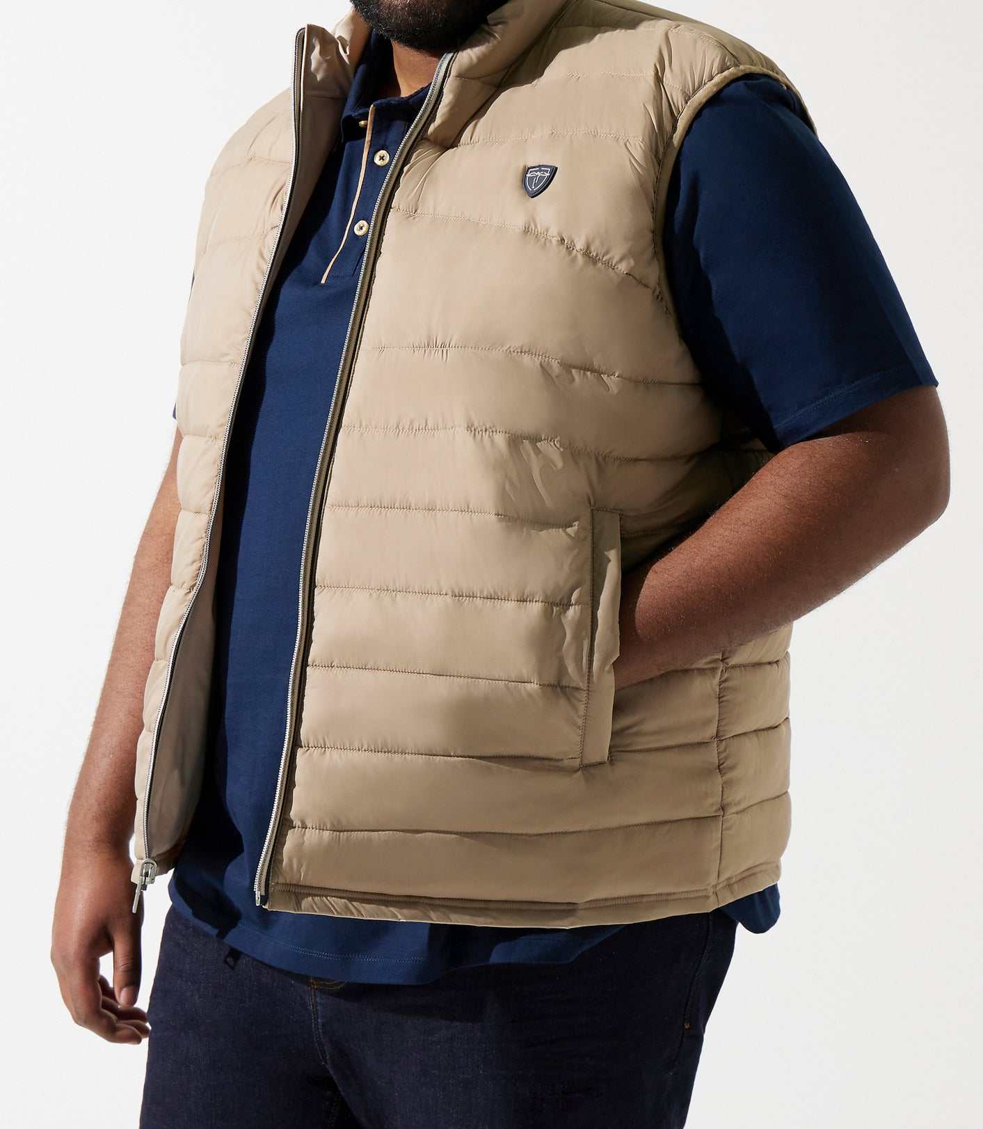 Doudoune sans manches beige RENANBT - IZAC