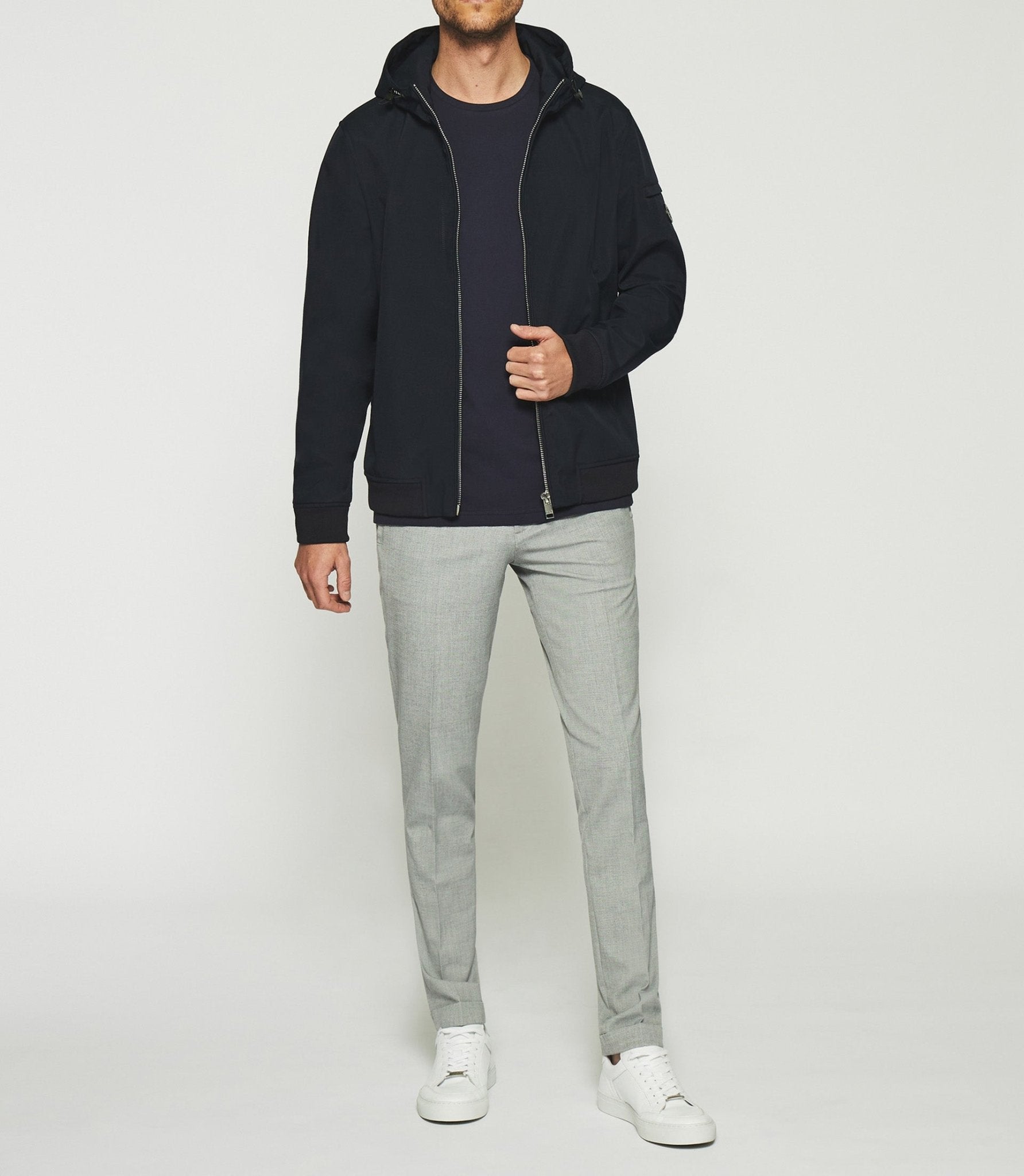 Blouson technique à capuche marine ROMI - IZAC
