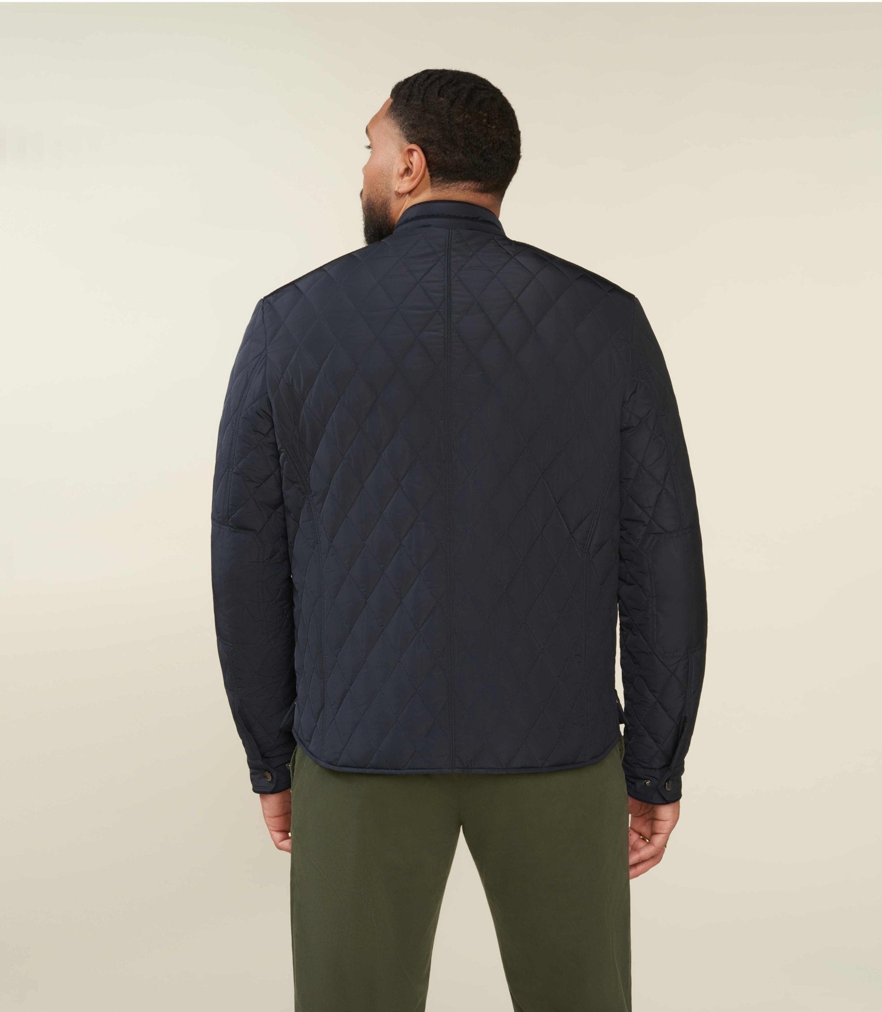 Blouson surchemise matelassé bi - matière marine MACEOBT - IZAC