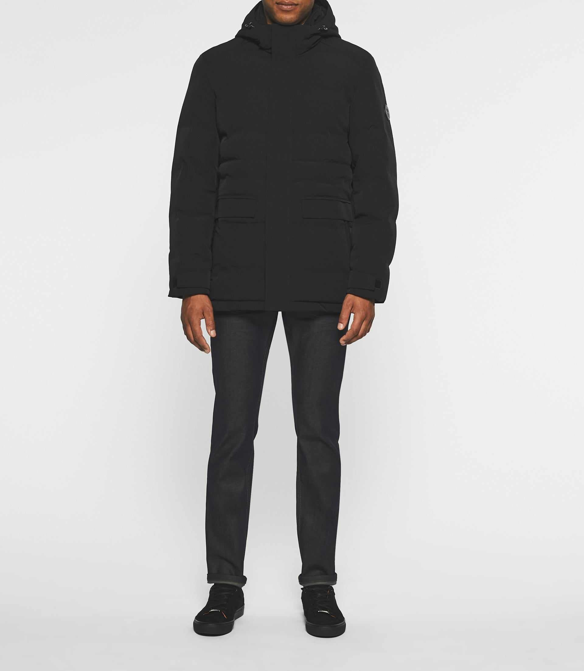 Parka à capuche amovible noir MALCOLM - IZAC