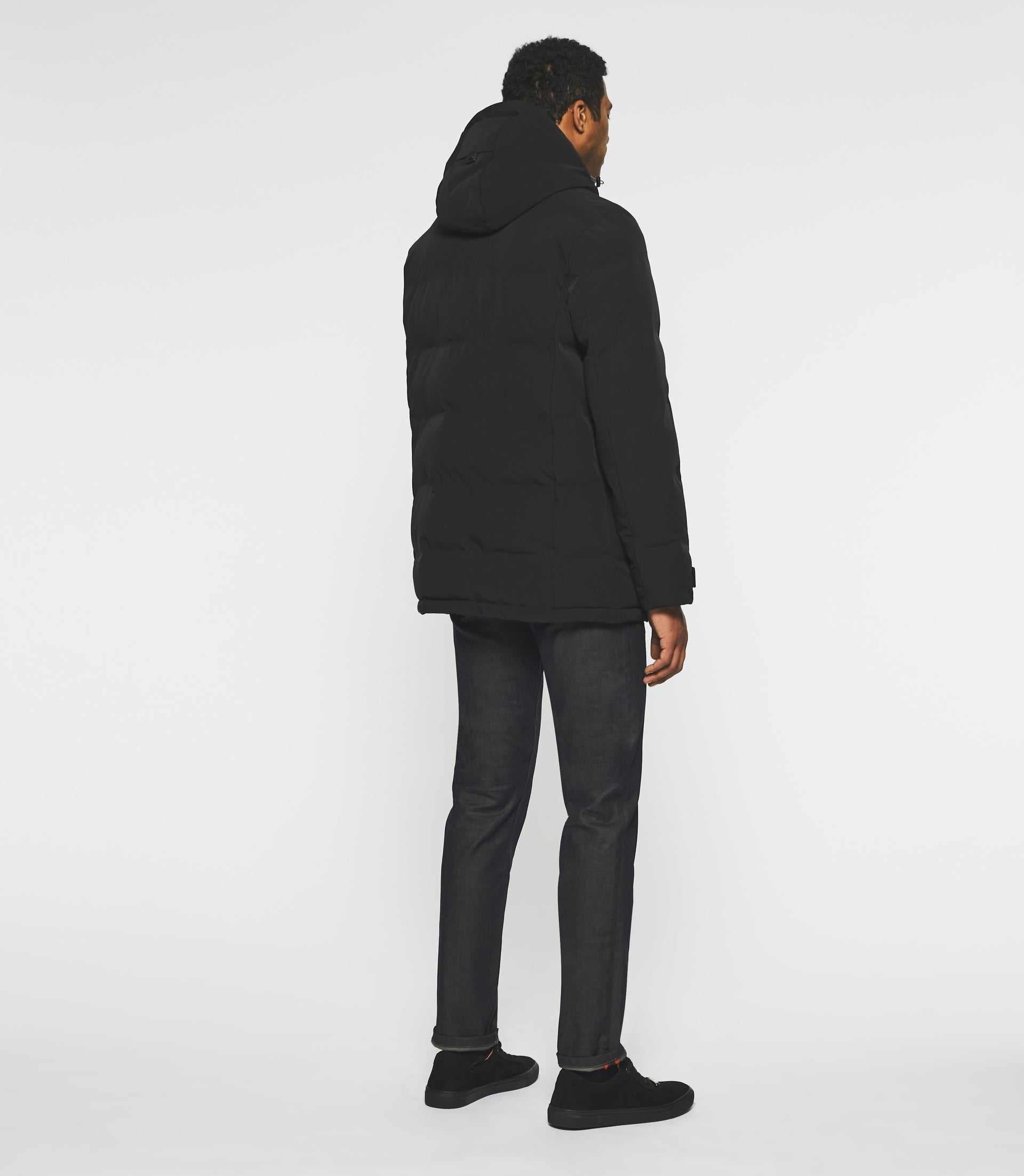 Parka à capuche amovible noir MALCOLM - IZAC