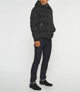 Blouson matelassé sans couture à capuche amovible noir MIKIS - IZAC
