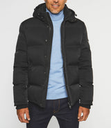 Blouson matelassé sans couture à capuche amovible noir MIKIS - IZAC