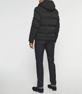 Blouson matelassé sans couture à capuche amovible noir MIKIS - IZAC