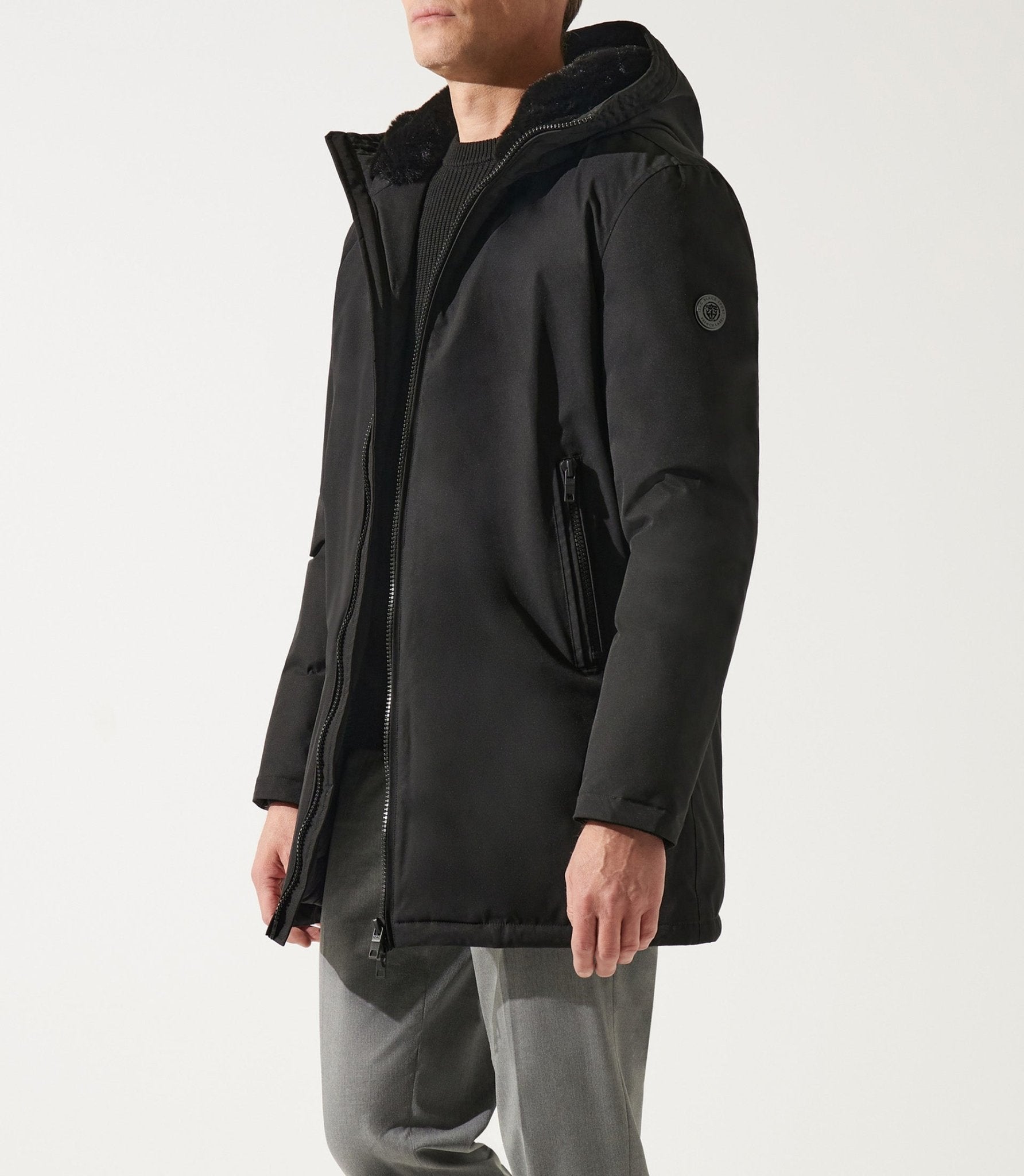 Parka longue à capuche noire MIRKO - IZAC