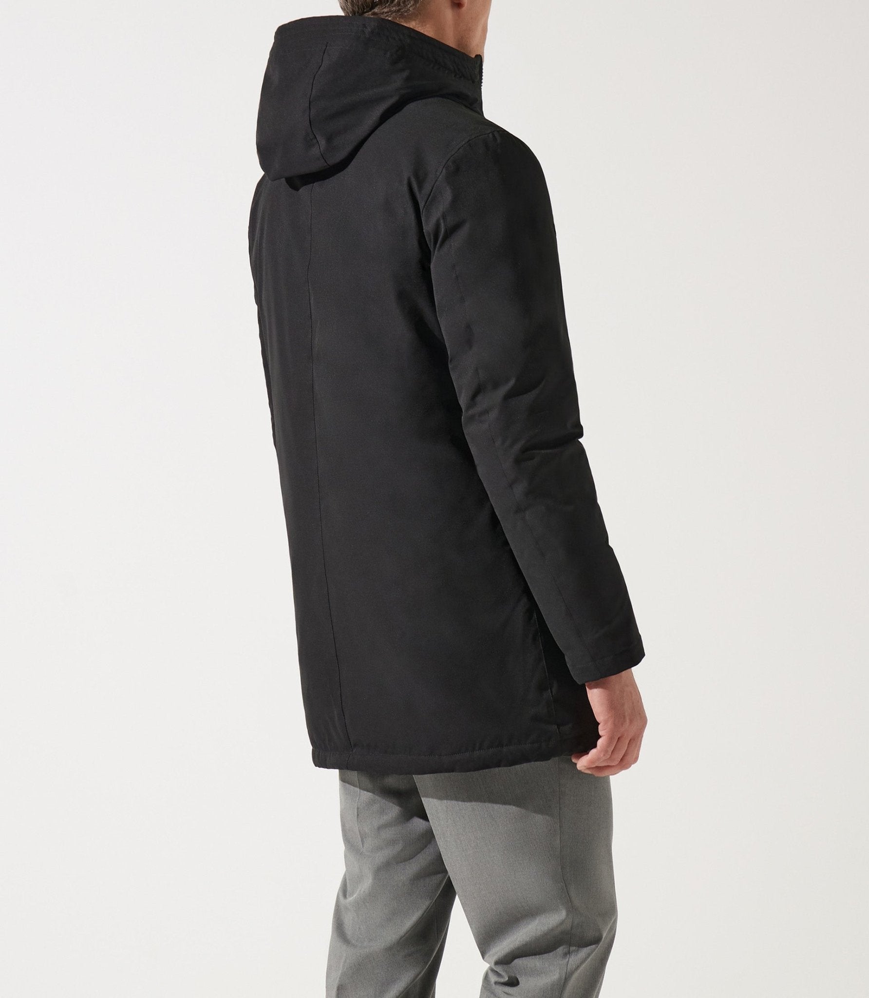 Parka longue à capuche noire MIRKO - IZAC