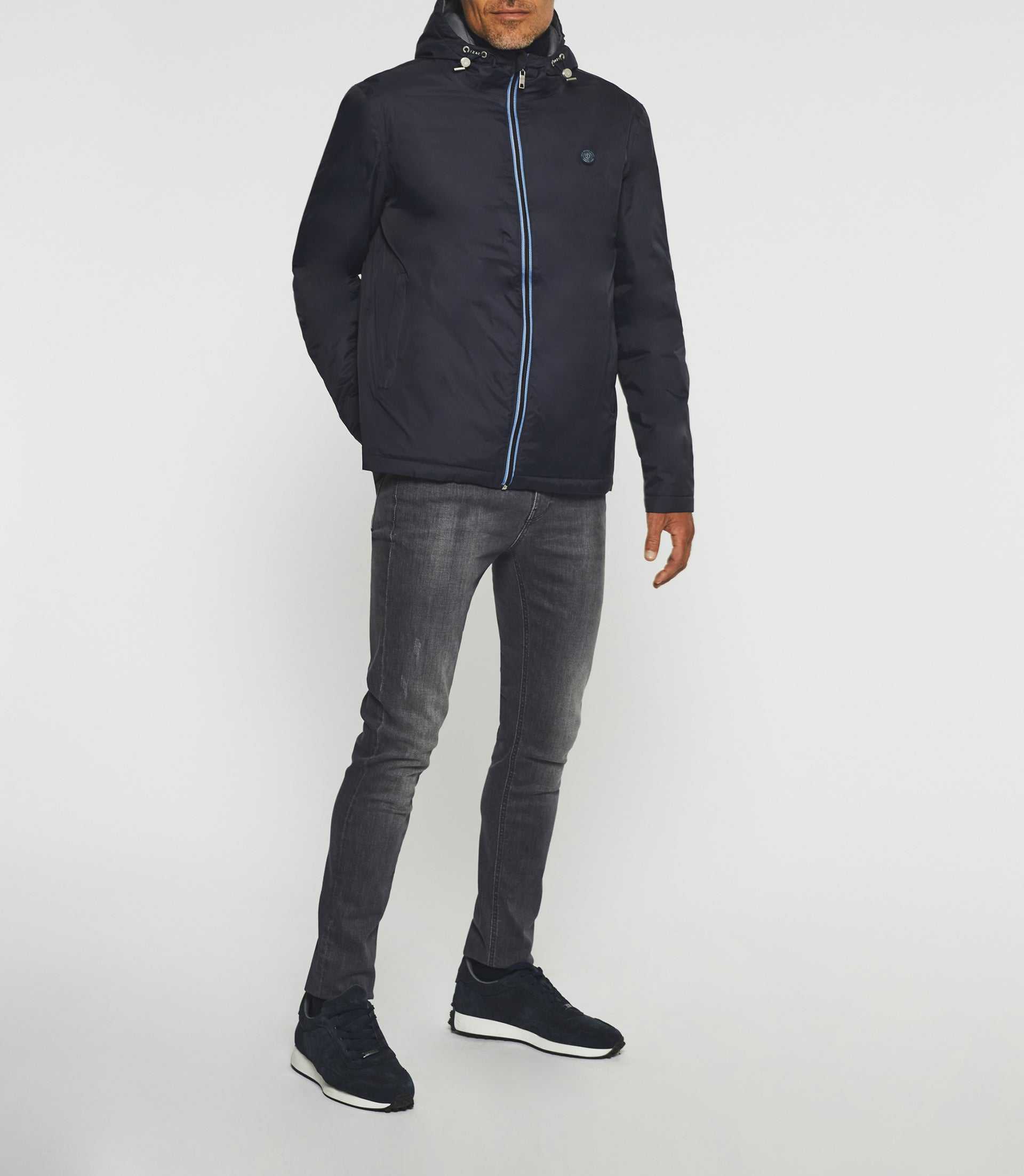 Blouson matelassé réversible marine et gris MORENO - IZAC