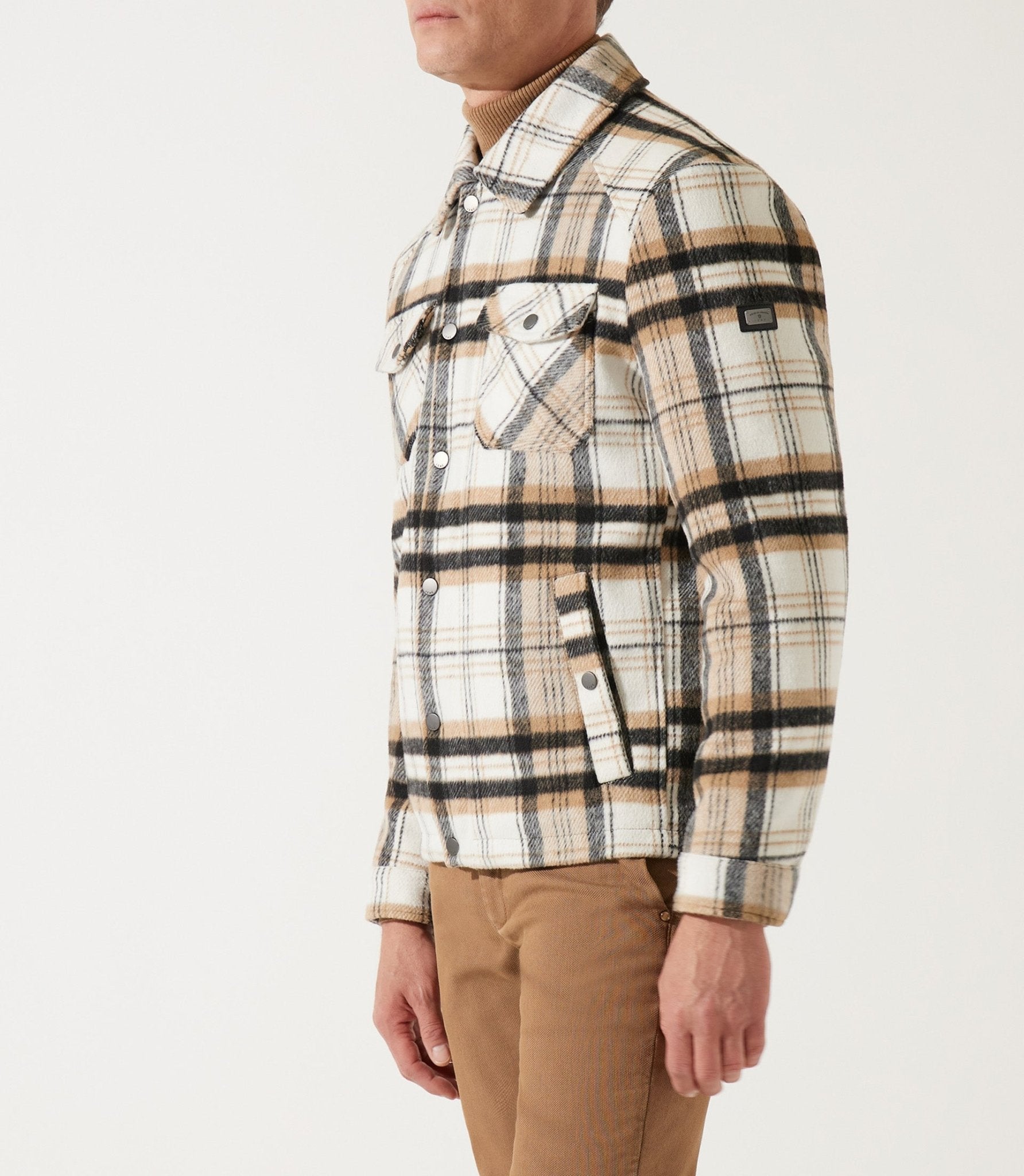 Blouson en laine col sherpa camel/noir MUNICH - IZAC