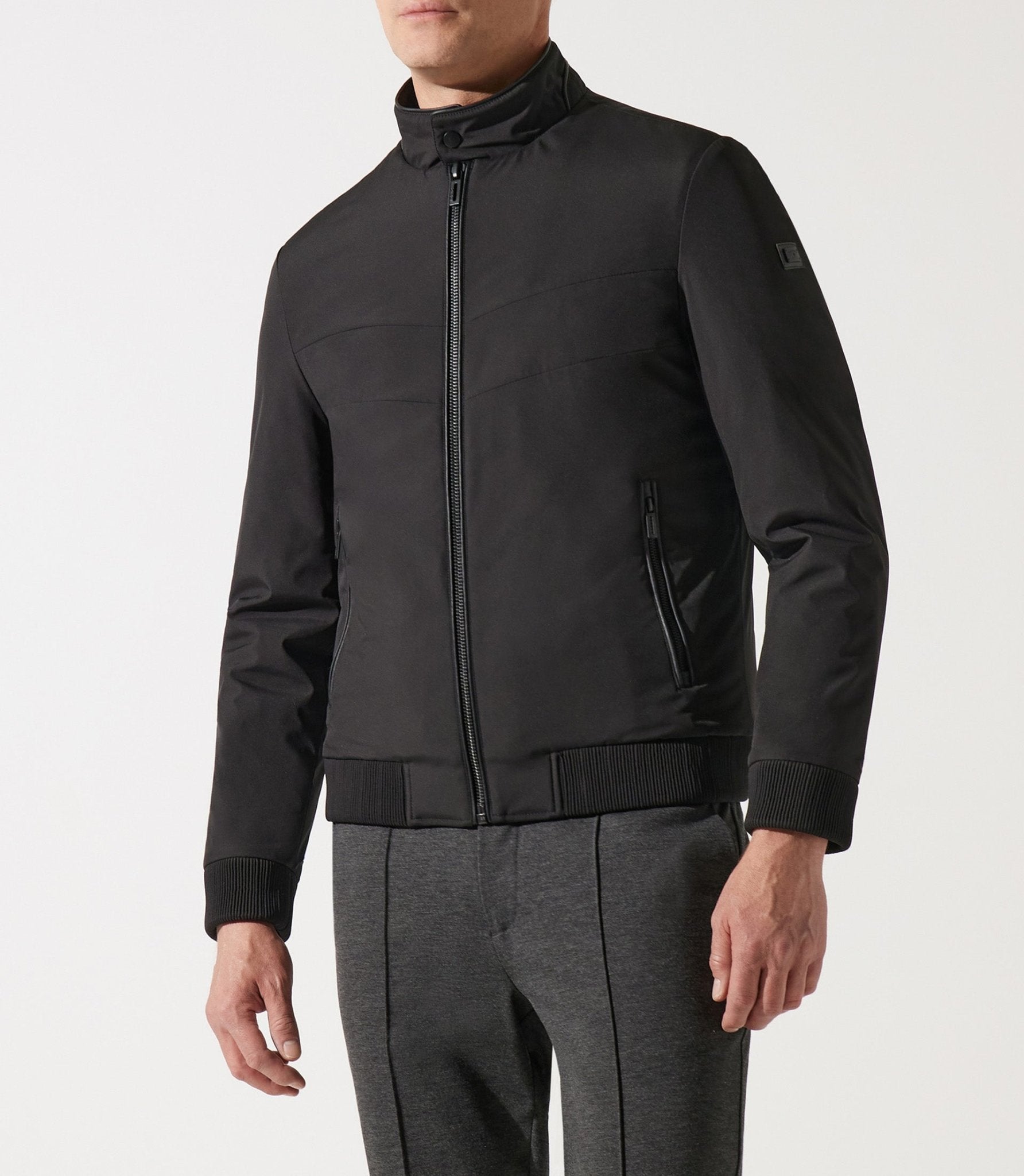 Blouson col montant matelassé noir MACAO - IZAC