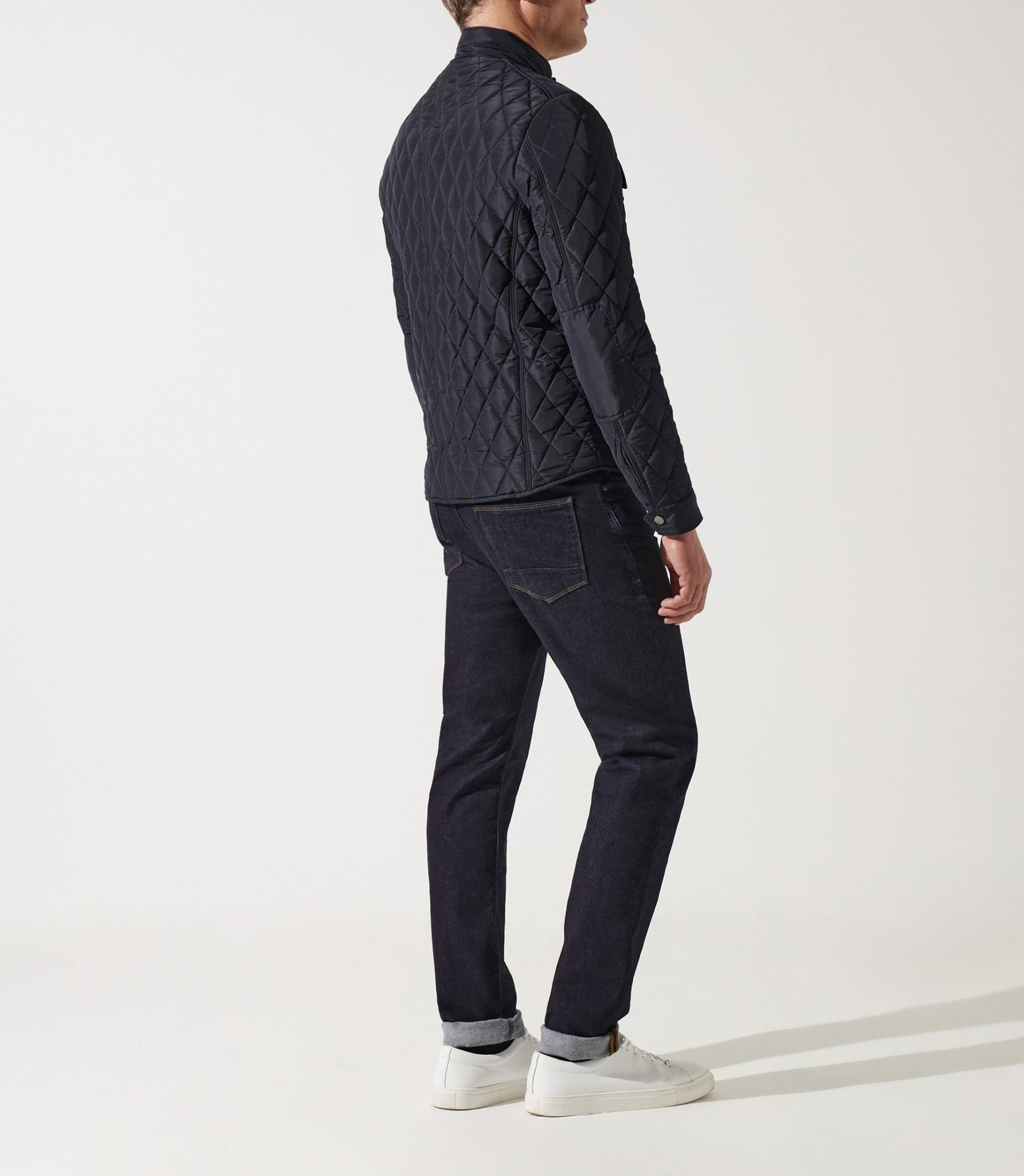 Blouson surchemise à col montant matelasse marine MACEOBT - IZAC