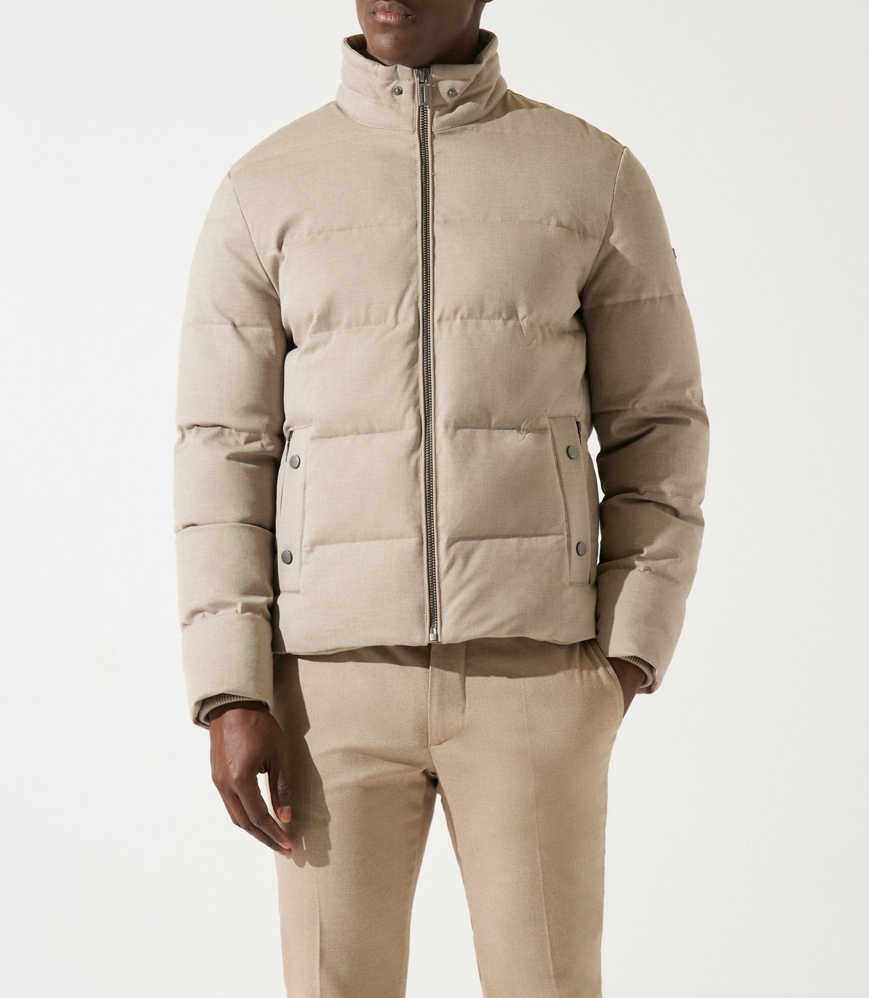 Doudoune col montant matelassé beige MADRID - IZAC