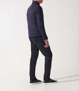 Blouson col officier en suède marine MALWEN - IZAC