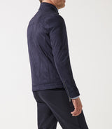 Blouson col officier en suède marine MALWEN - IZAC