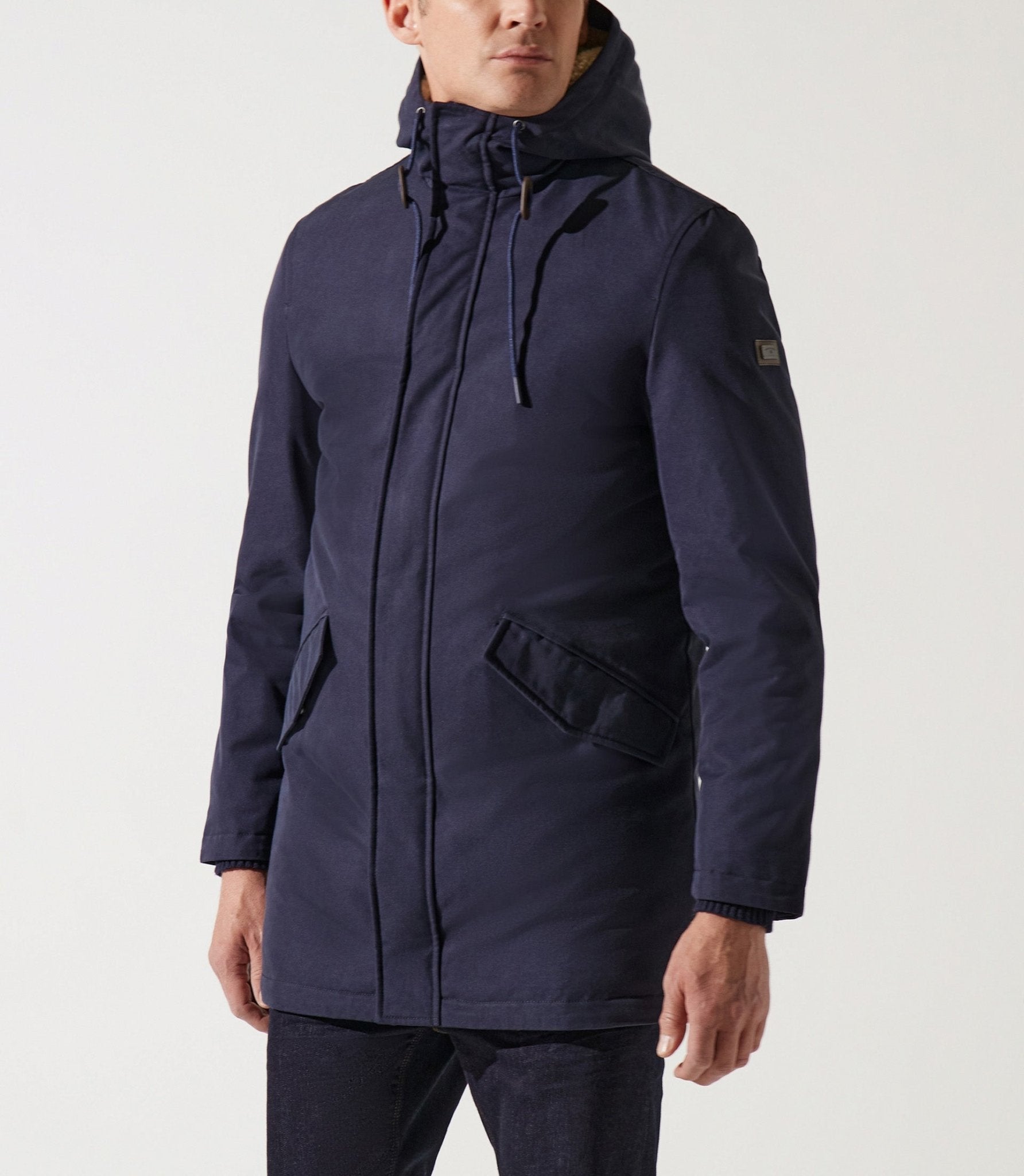 Parka longue à capuche marine MANCHESTER - IZAC