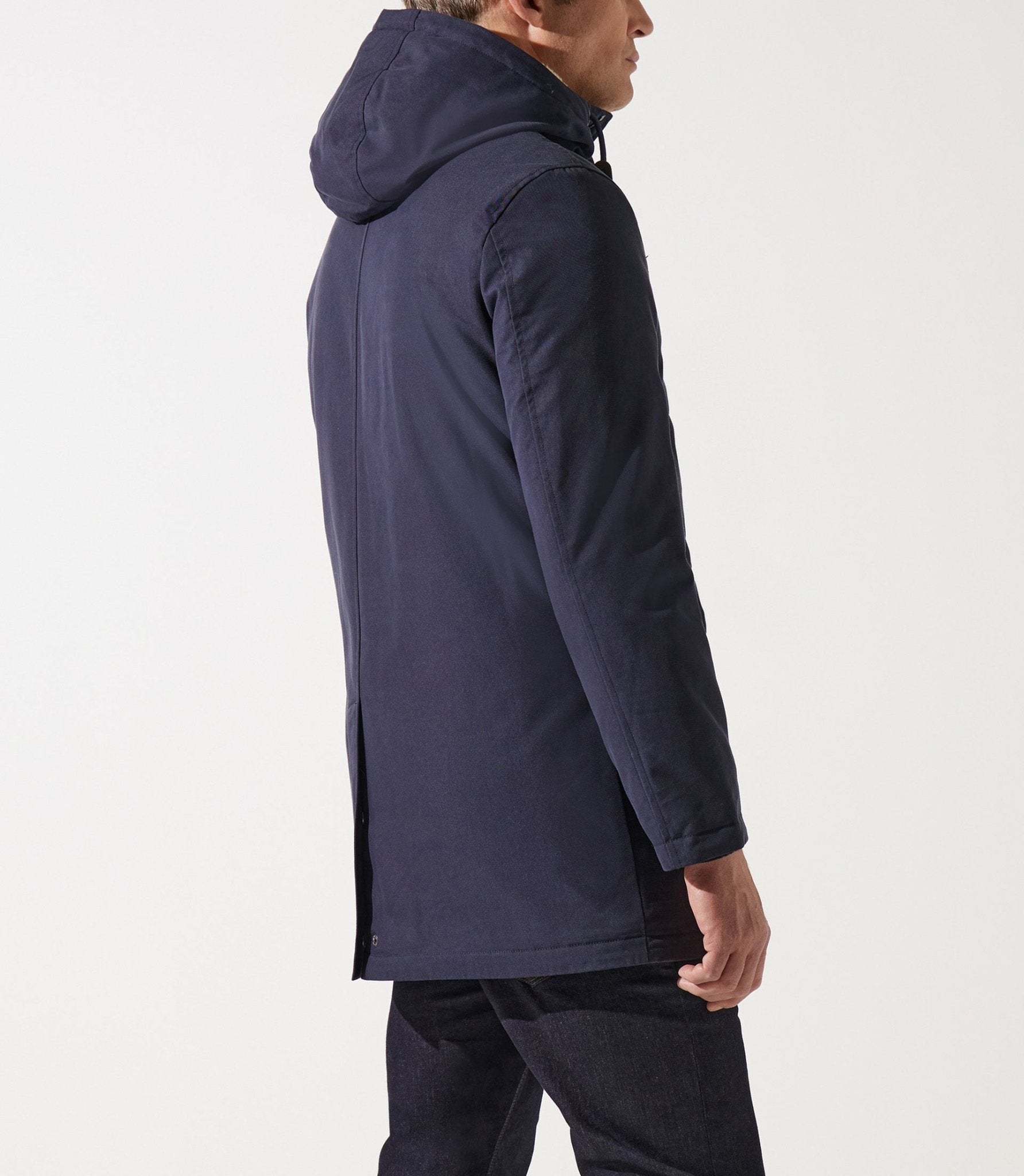 Parka longue à capuche marine MANCHESTER - IZAC