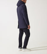 Parka longue à capuche marine MANCHESTER - IZAC
