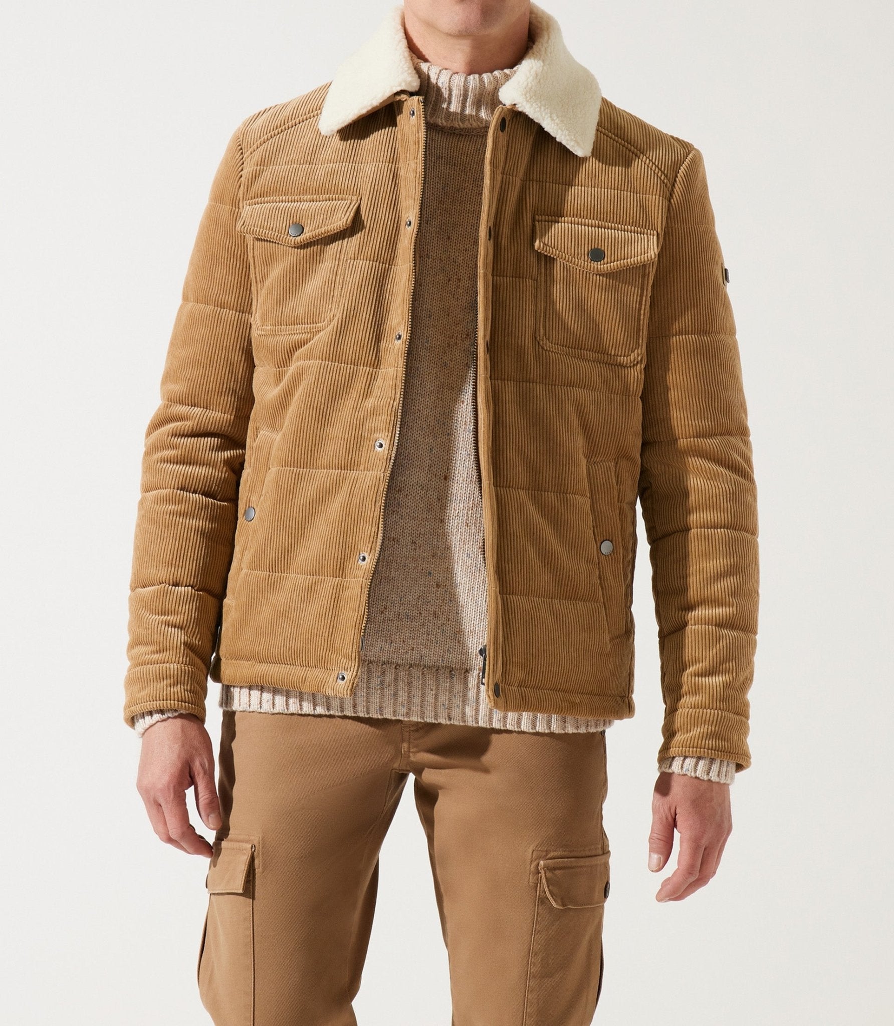 Blouson velours matelasse beige MANI - IZAC