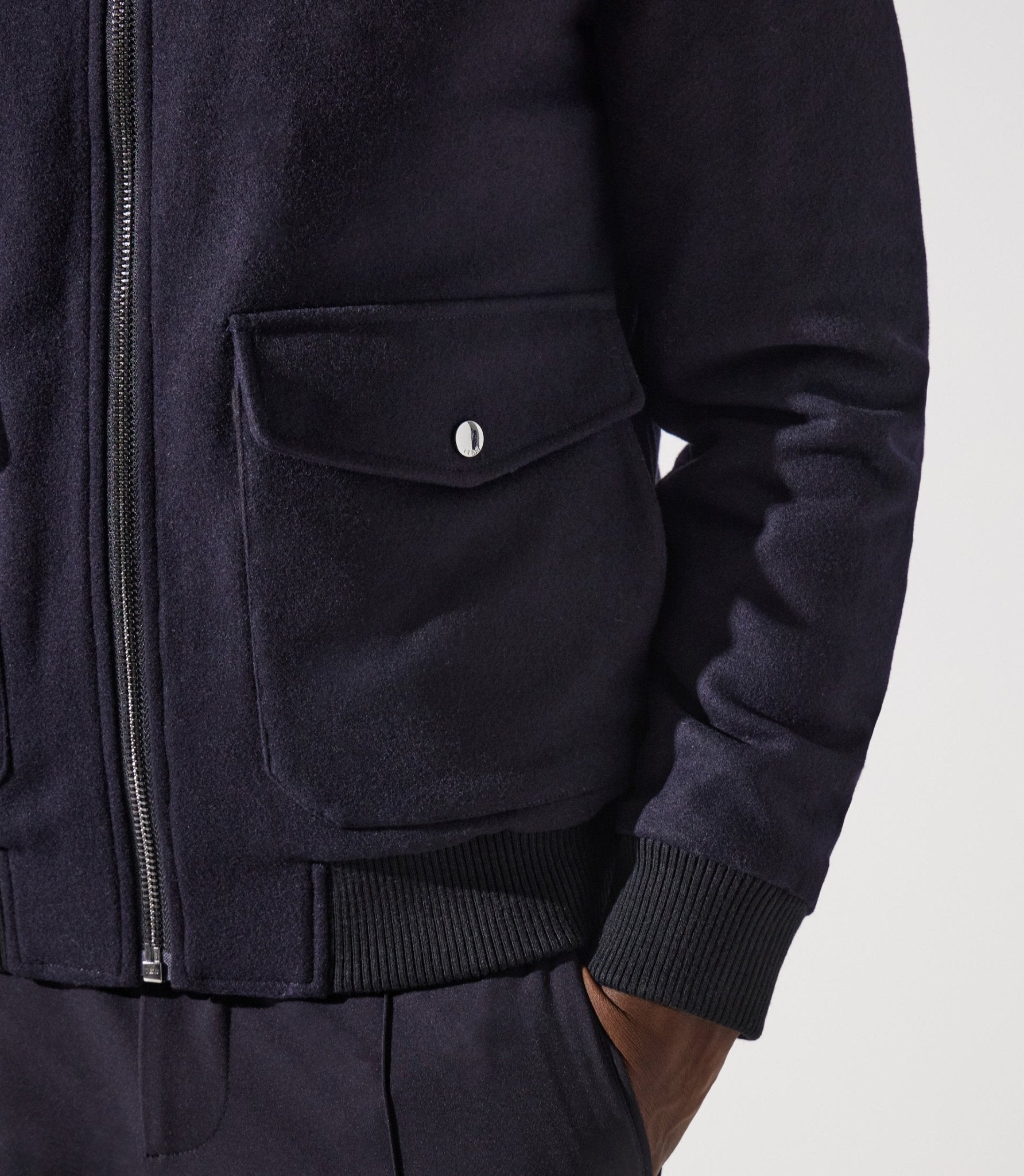 Blouson en laine col sherpa marine MATHIAS - IZAC